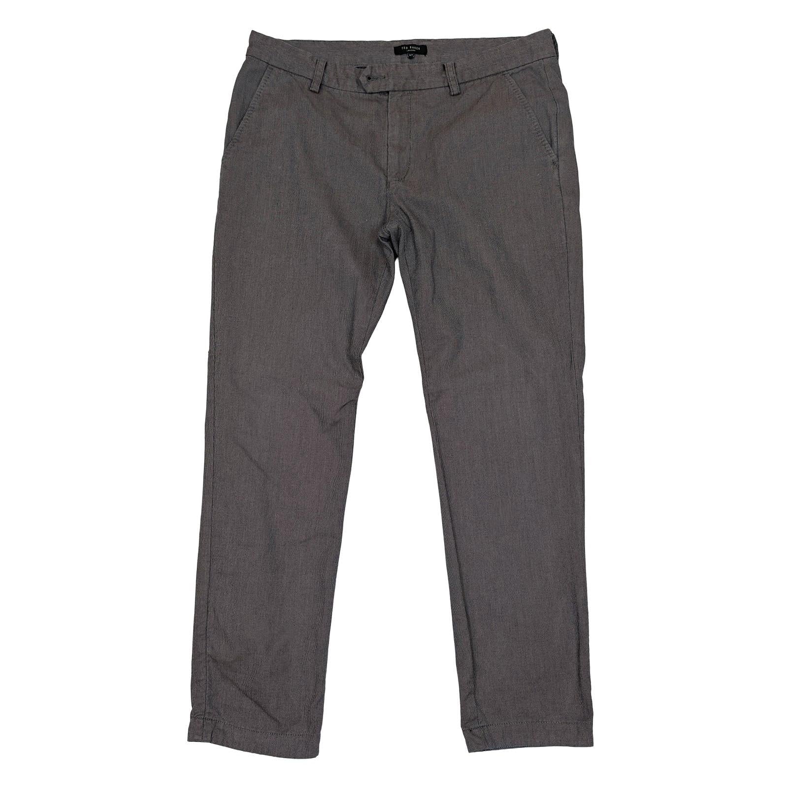 ted baker london men size 36 r brown cotton micro pattern chino trousers pants by Baker – | RewearableUK