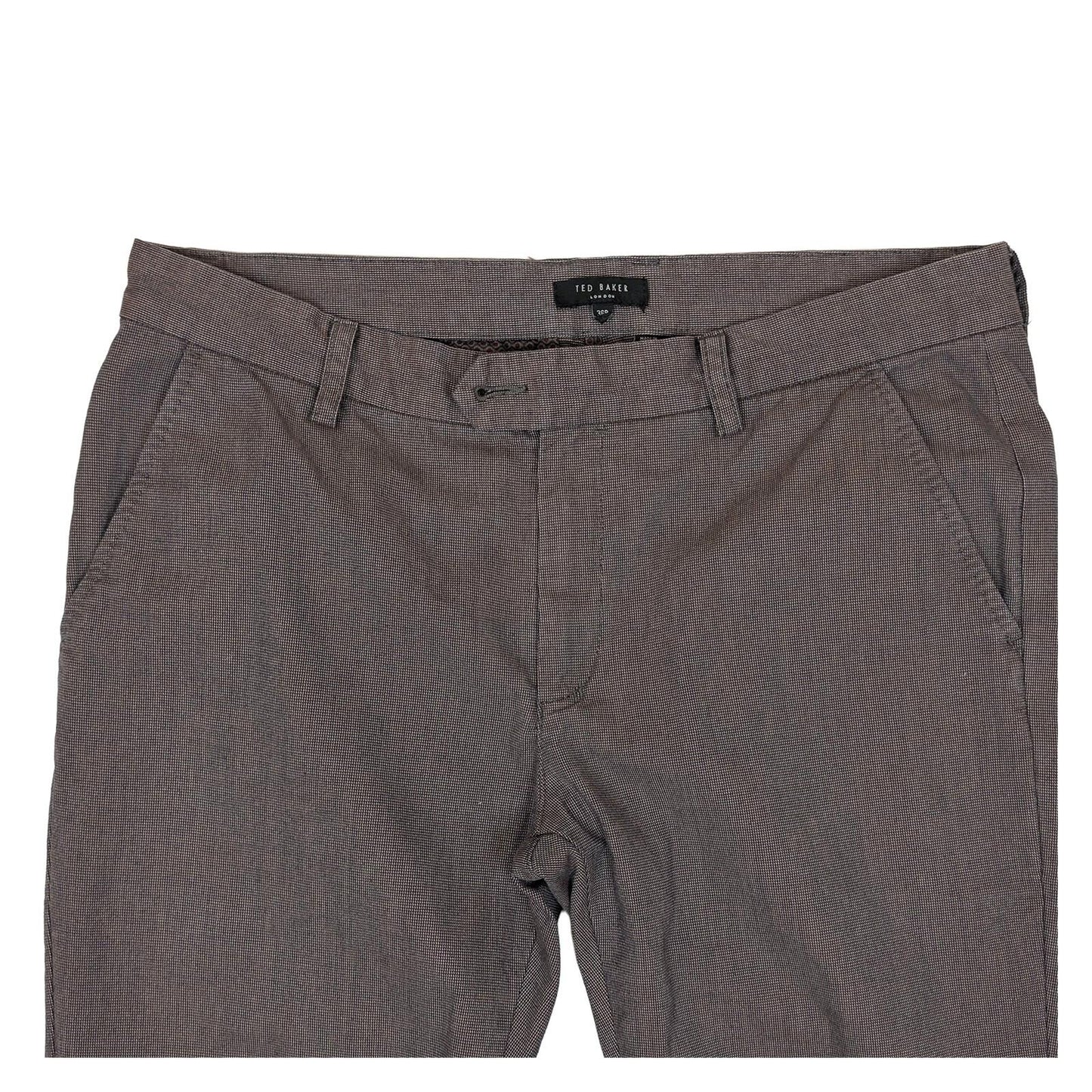 ted baker london men size 36 r brown cotton micro pattern chino trousers pants by Baker – | RewearableUK