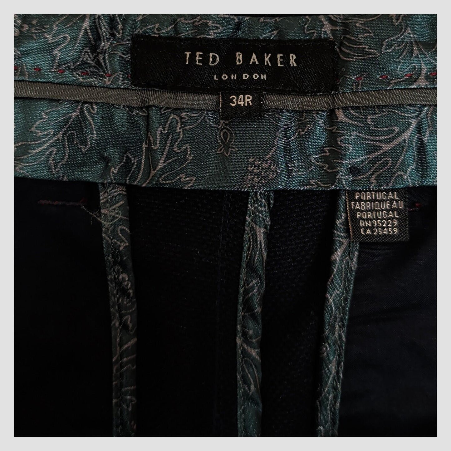 ted baker london mens black tailored smart work stretch trousers size 34 r by Baker – SMART | RewearableUK