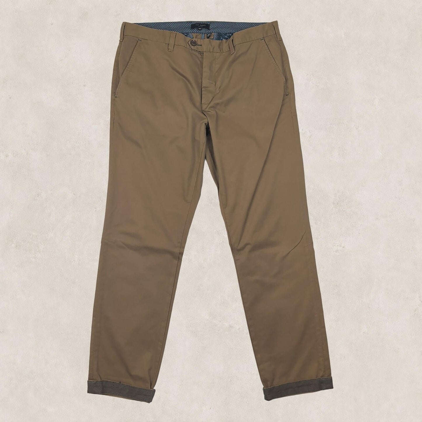 Ted Baker London Mens Brown Slim Tailored Chino Trousers 34R by Baker – chino | RewearableUK