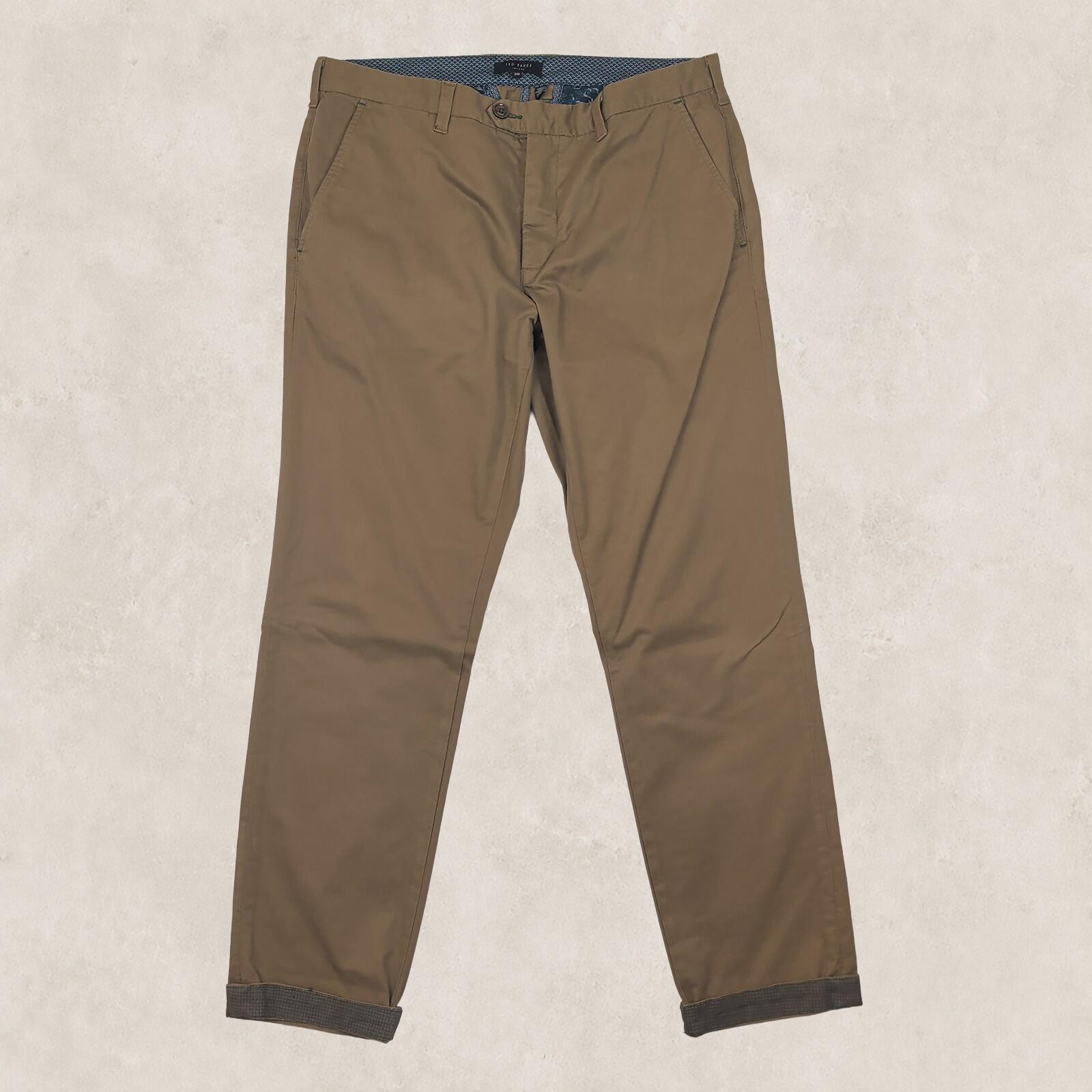 Ted Baker London Mens Brown Slim Tailored Chino Trousers 34R by Baker – chino | RewearableUK