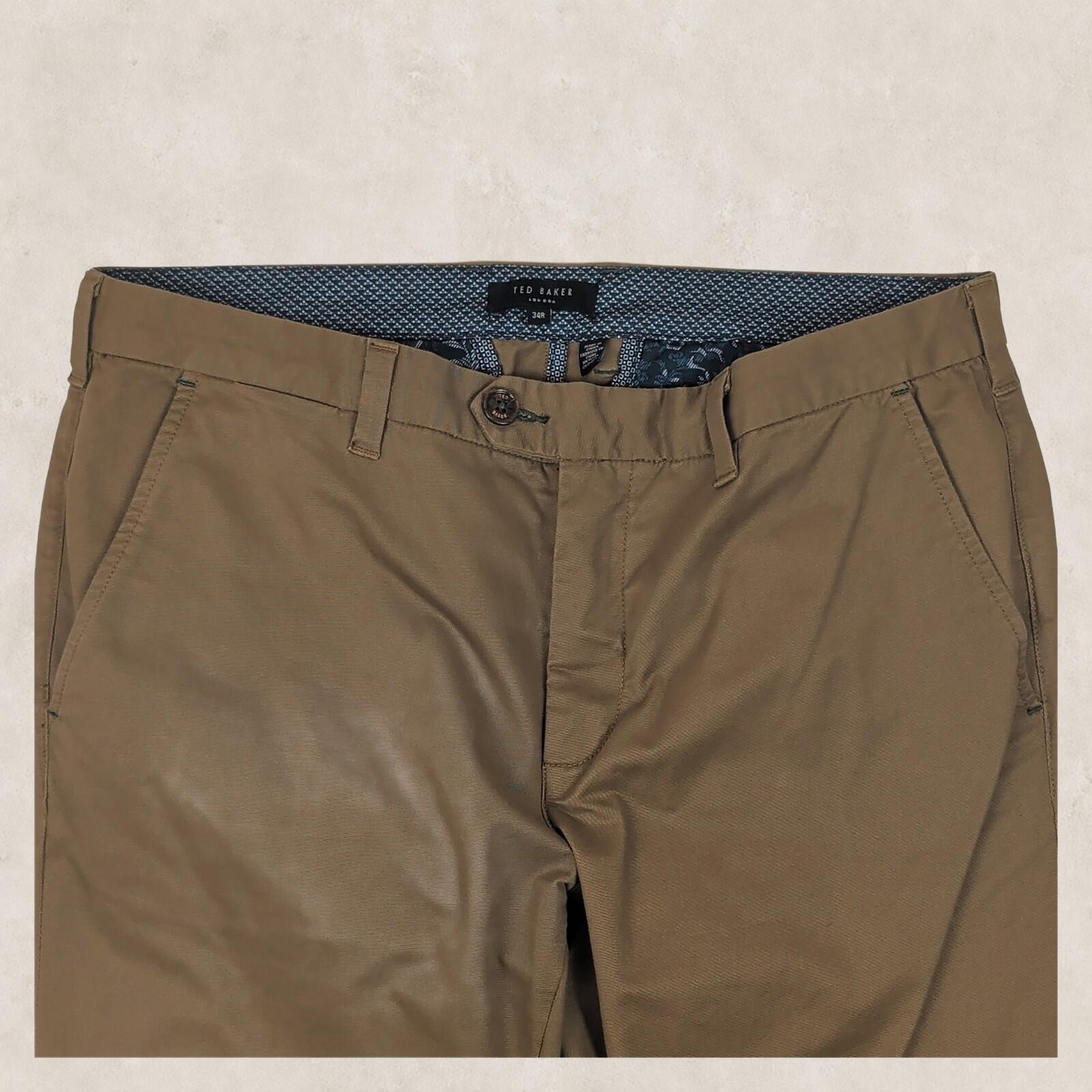 Ted Baker London Mens Brown Slim Tailored Chino Trousers 34R by Baker – chino | RewearableUK
