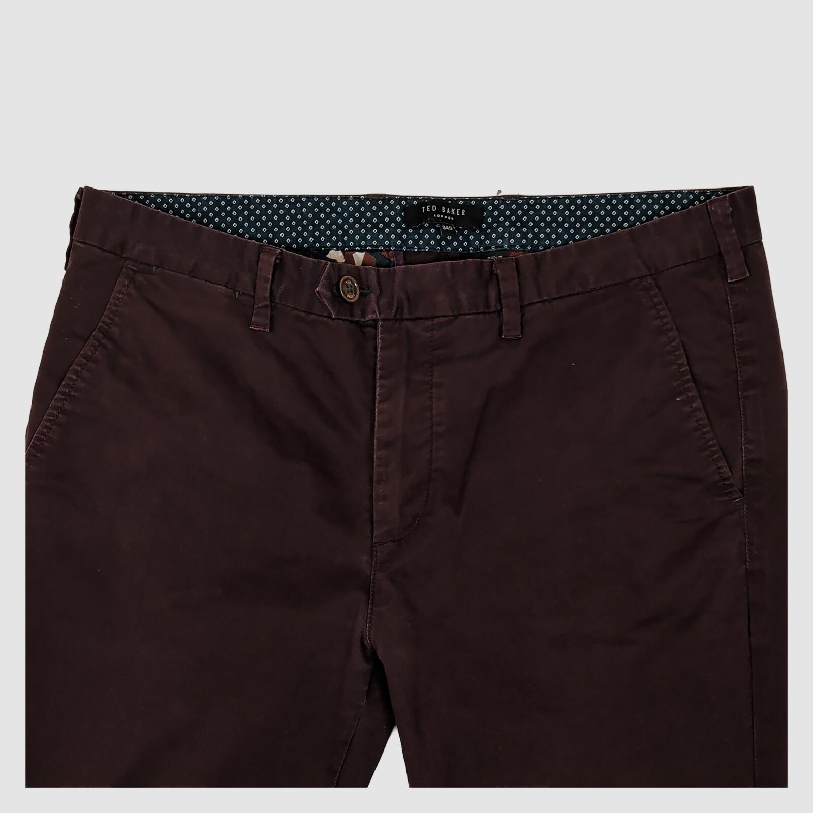 ted baker london mens burgundy chinos trousers smart casual pants size 34 s by Baker – chino | RewearableUK