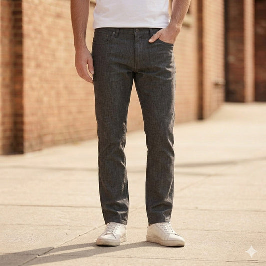 ted baker london mens dark grey charcoal linen cotton straight trousers 36 by Baker – workear | RewearableUK