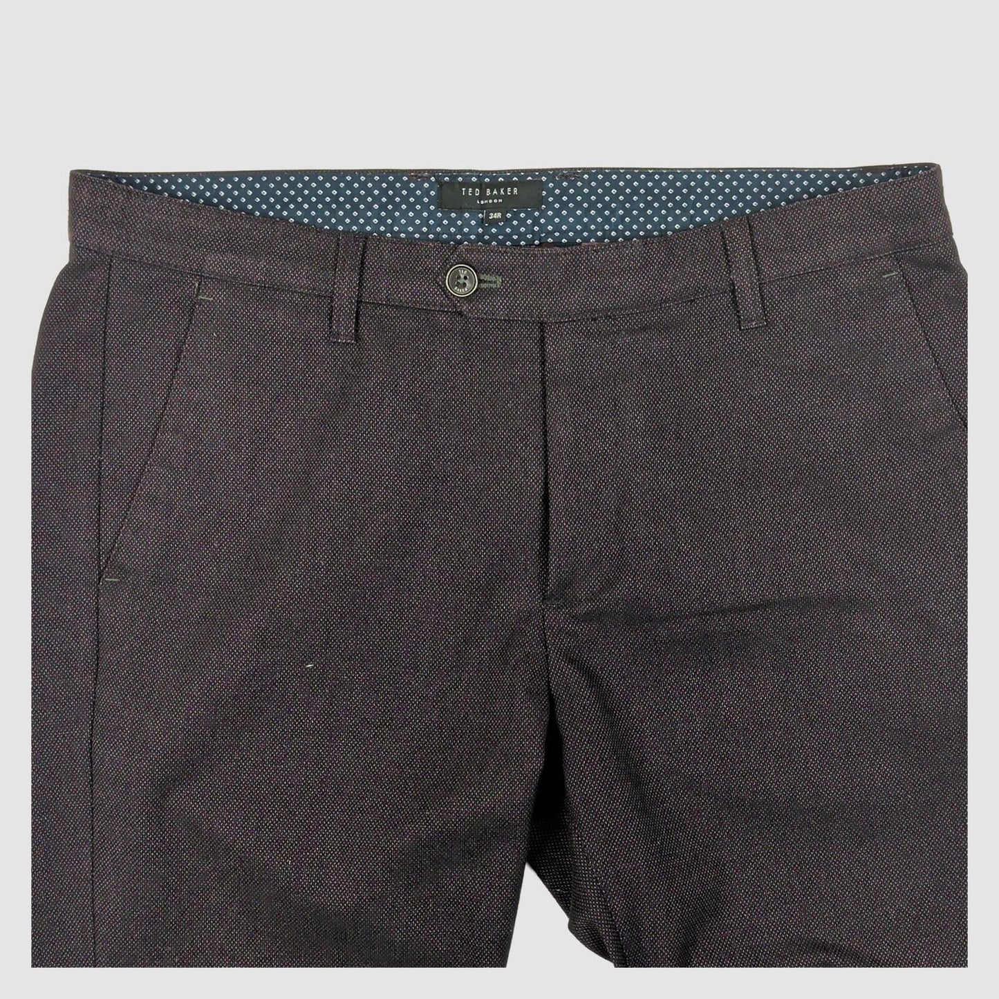 ted baker london mens dark grey textured willham smart casual trousers size 34 r by Baker – chino | RewearableUK