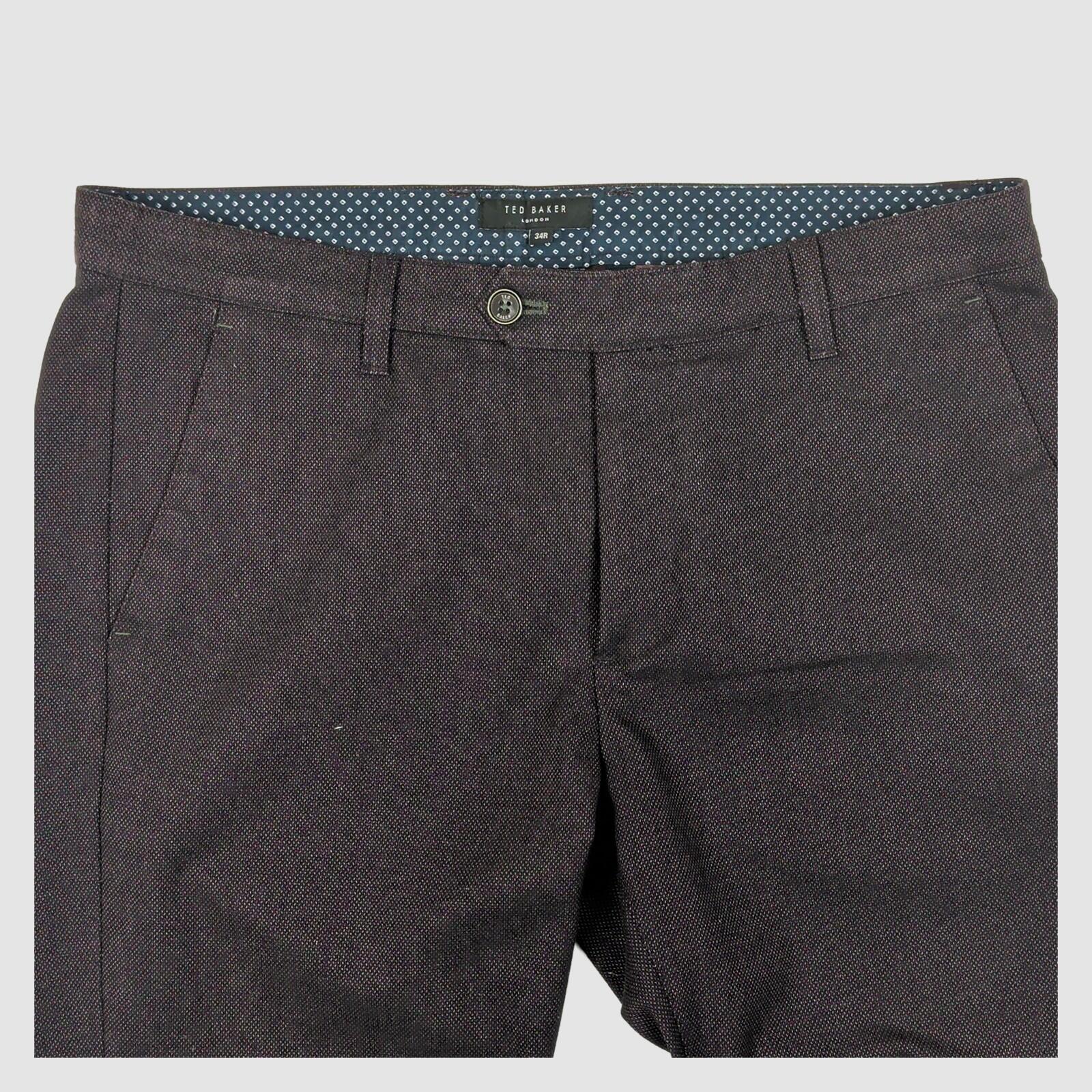 ted baker london mens dark grey textured willham smart casual trousers size 34 r by Baker – chino | RewearableUK