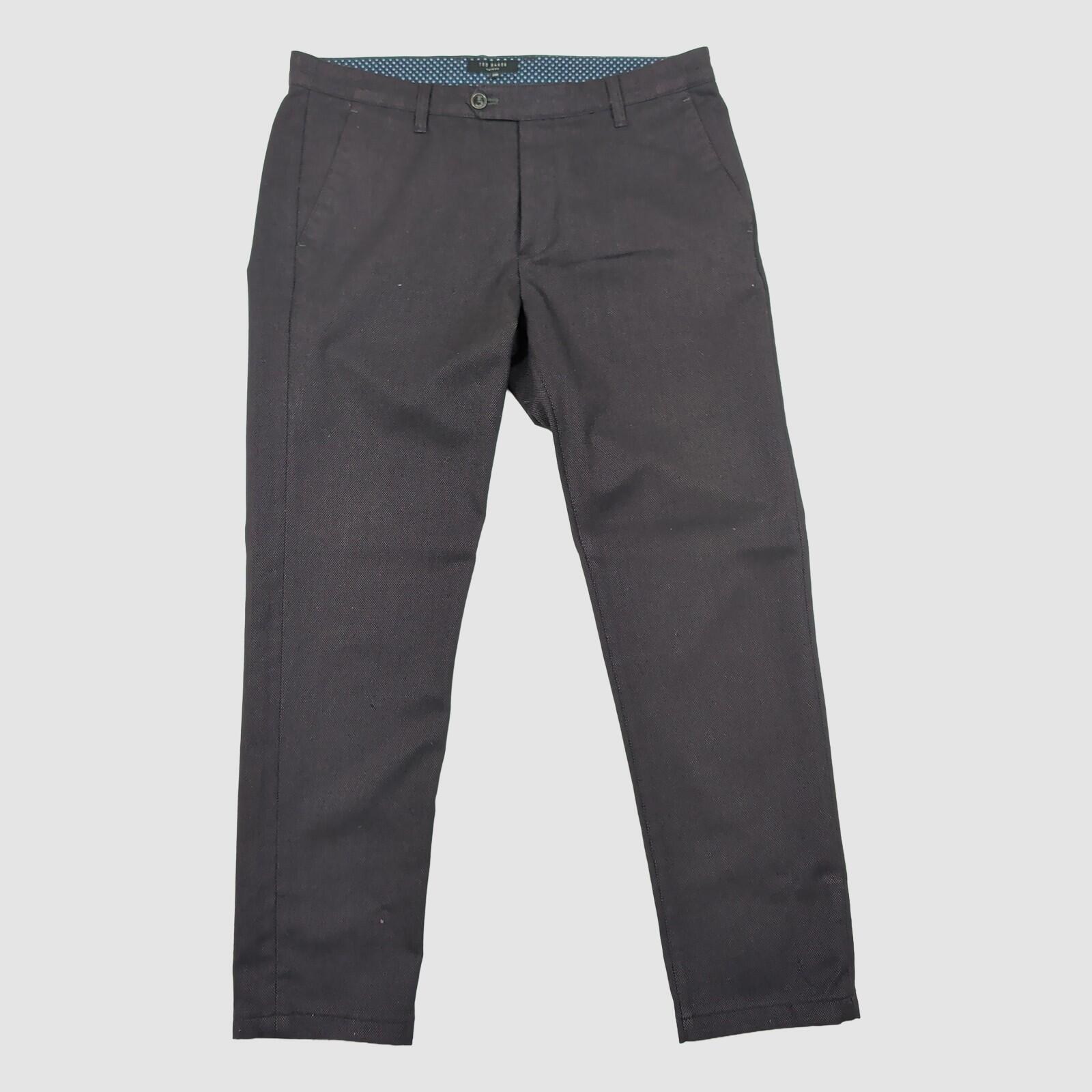 ted baker london mens dark grey textured willham smart casual trousers size 34 r by Baker – chino | RewearableUK