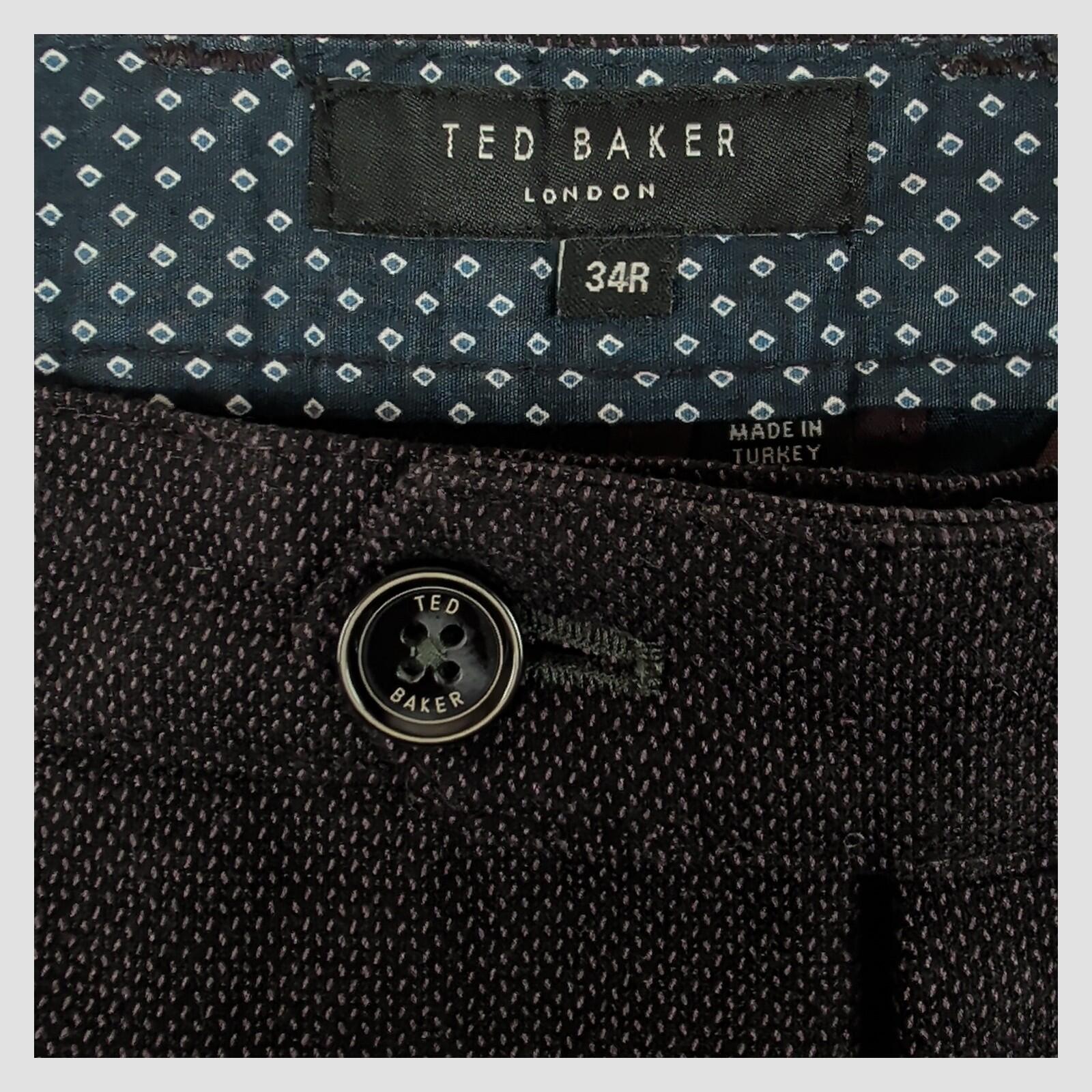 ted baker london mens dark grey textured willham smart casual trousers size 34 r by Baker – chino | RewearableUK