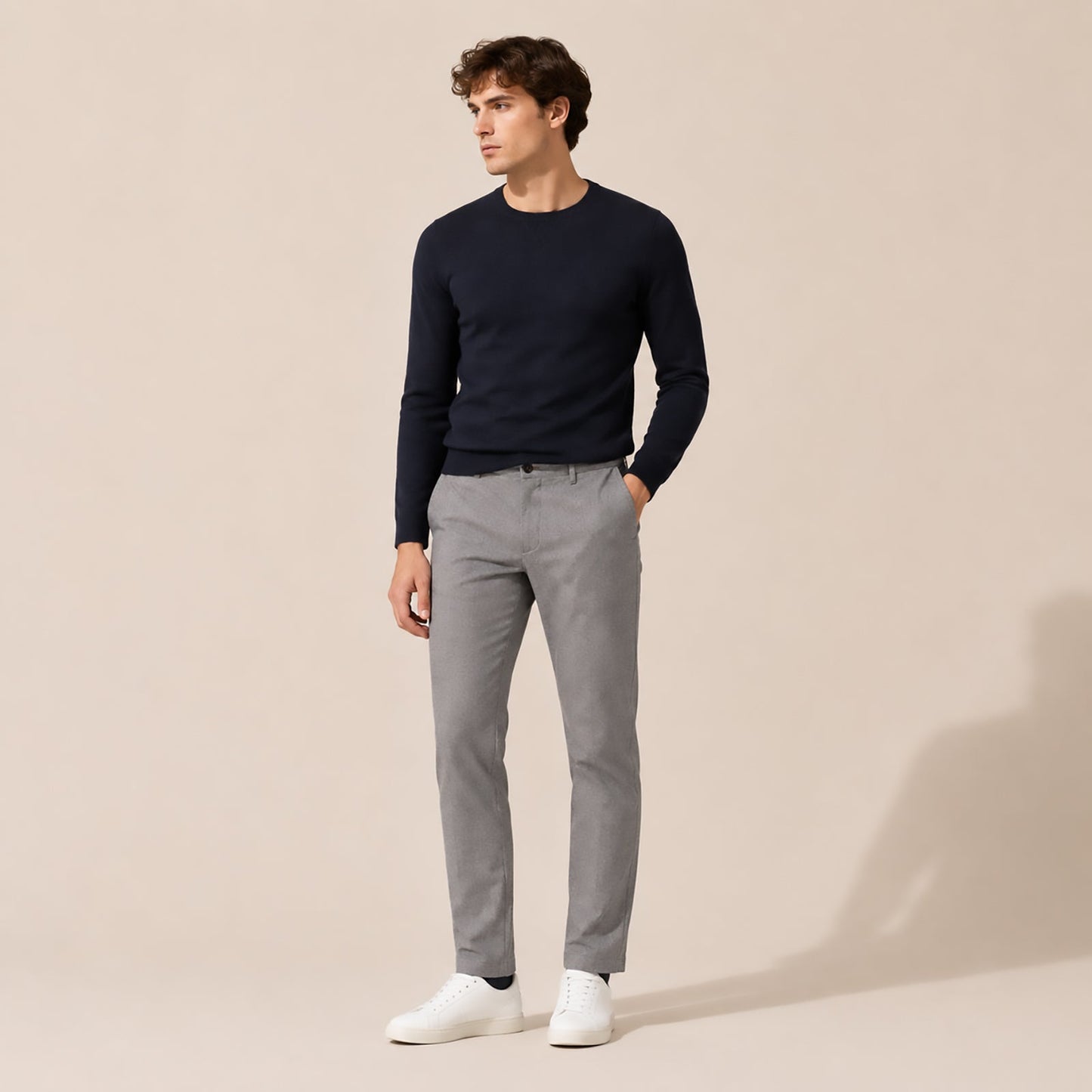 ted baker london mens light grey wegton smart casual dress trousers size 34 r by Baker – casual | RewearableUK