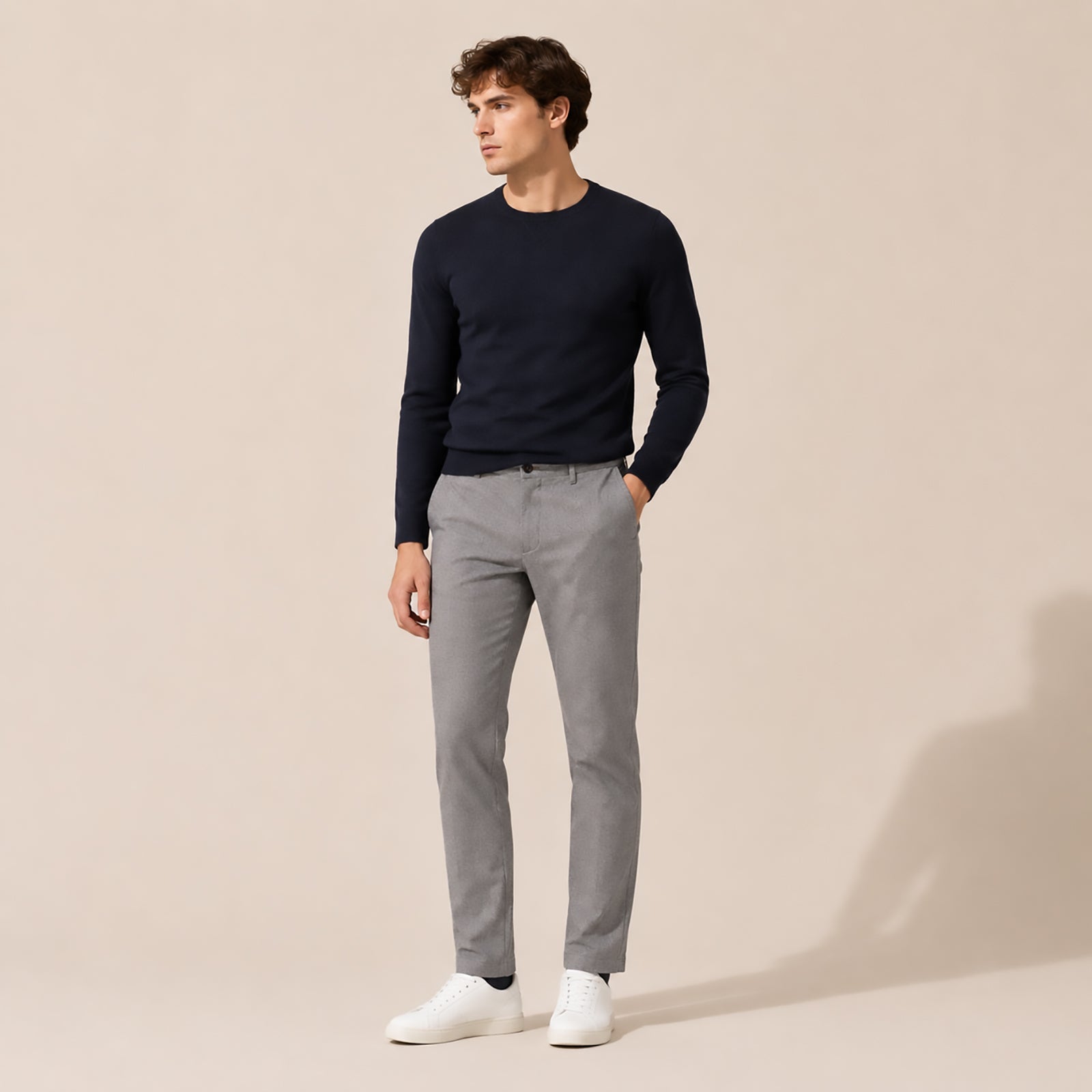 ted baker london mens light grey wegton smart casual dress trousers size 34 r by Baker – casual | RewearableUK
