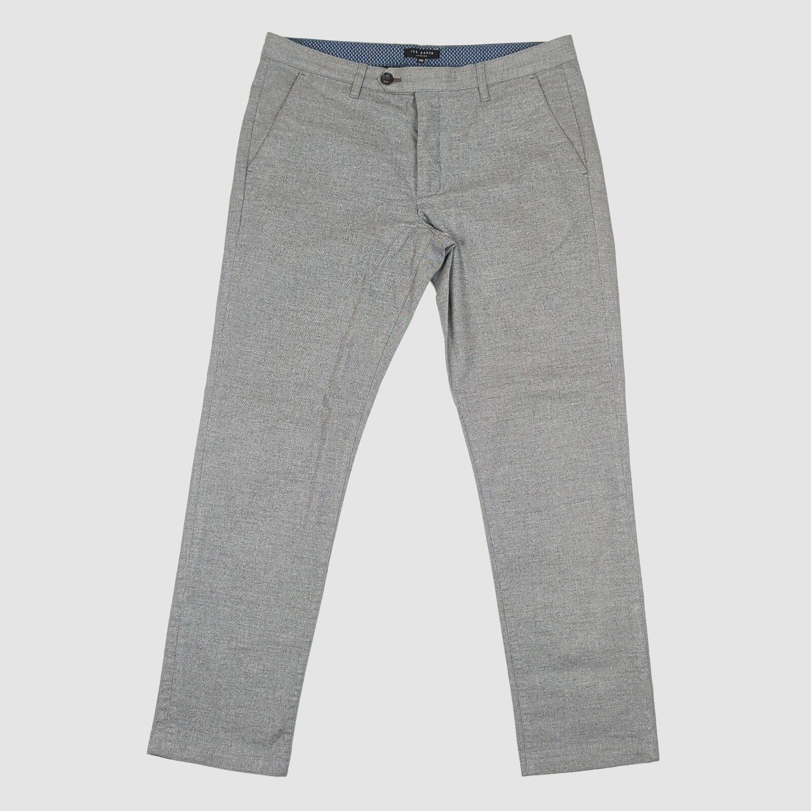 ted baker london mens light grey wegton smart casual dress trousers size 34 r by Baker – casual | RewearableUK