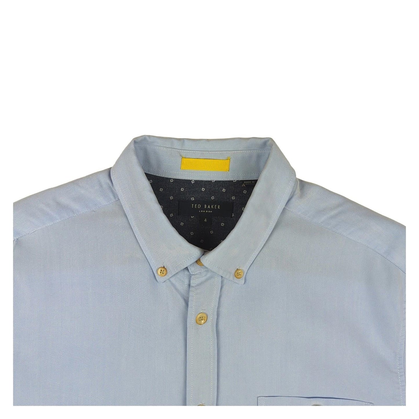 Ted Baker Ted Baker London Mens Shirt L 4 Blue Short Sleeve Cotton Casual Top Used shirt RewearableUK