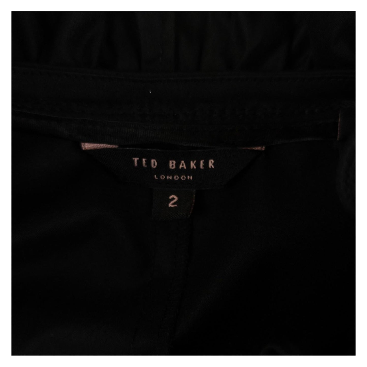 Ted Baker London Shirt Blouse Black Size 2 UK 10 Ruffle Frill Front Stretch Cott by Ted Baker – | RewearableUK