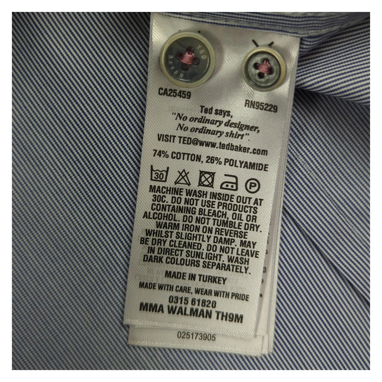 Ted Baker Ted Baker London Short Sleeve Shirt Size 2 Blue Micro Stripe Cotton Blend shirt RewearableUK