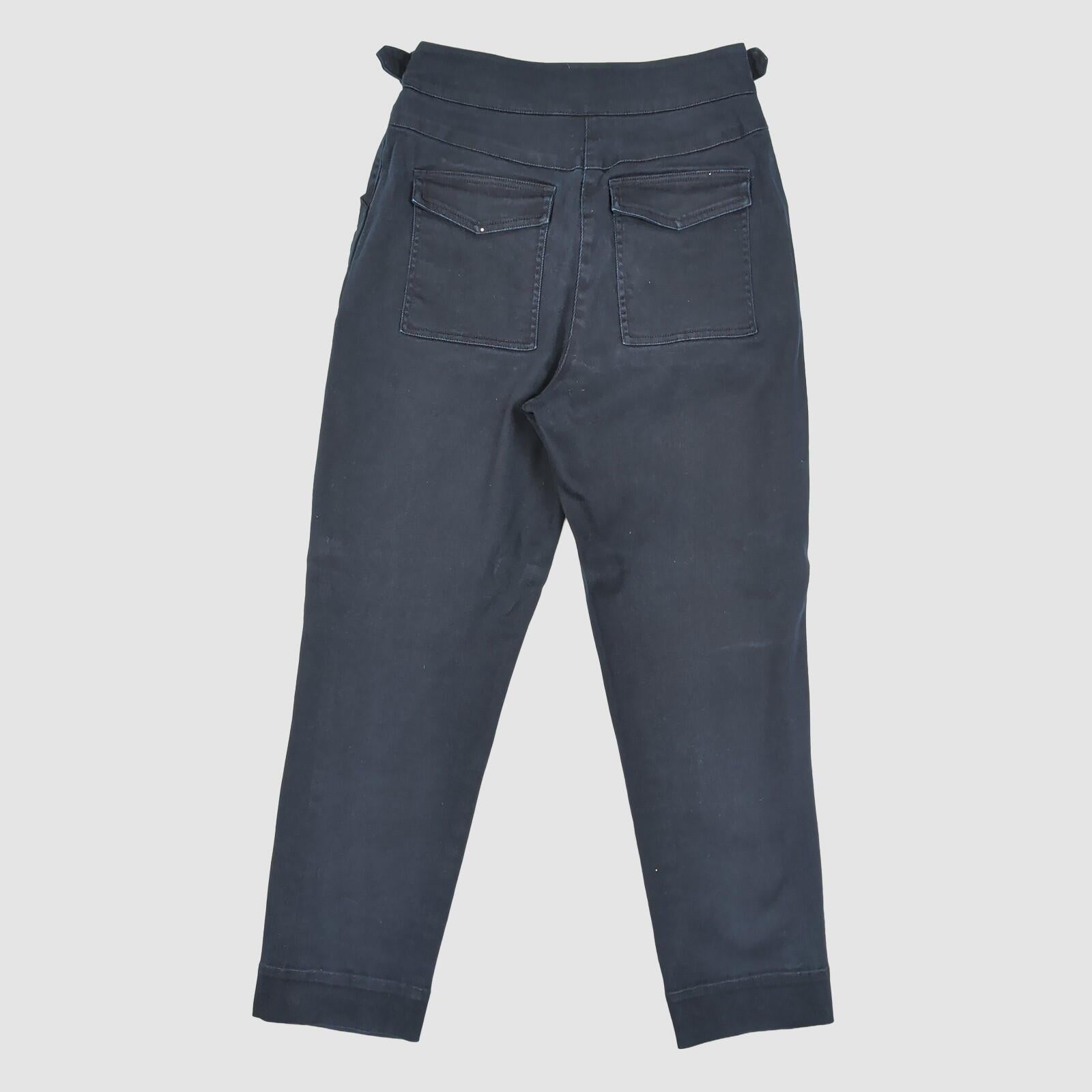 Ted Baker London Womens Black Pleated Cotton Tapered Cropped Trousers Size 1 by Ted Baker – | RewearableUK