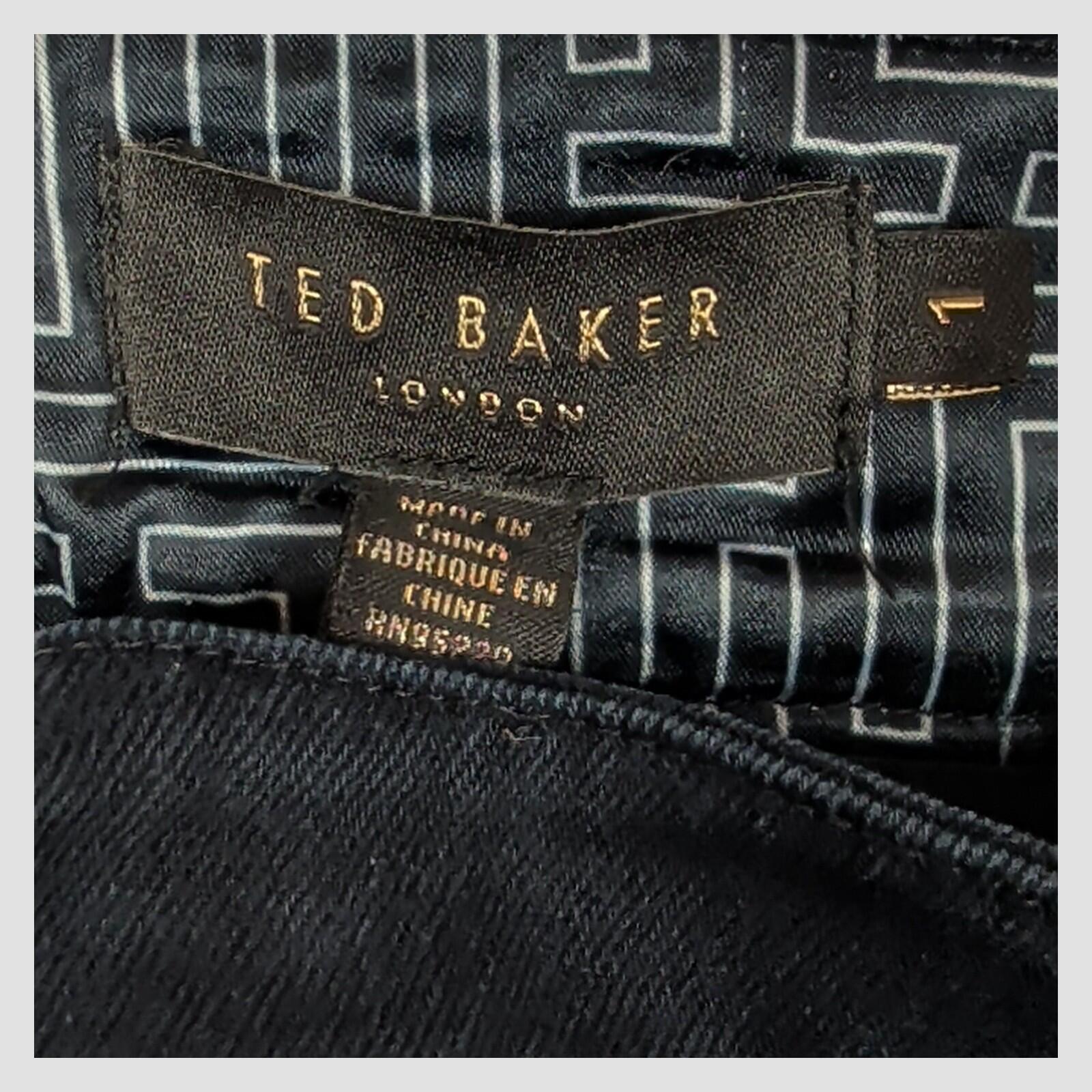 Ted Baker London Womens Black Pleated Cotton Tapered Cropped Trousers Size 1 by Ted Baker – | RewearableUK