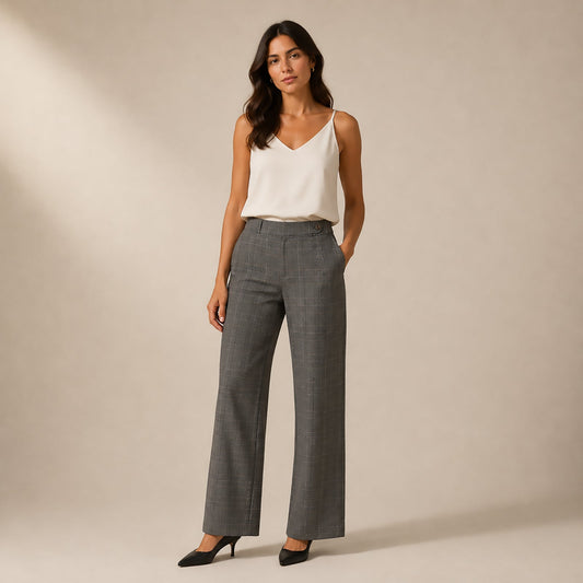 Ted Baker London Women’s Brown Check Wide Leg Trousers UK 8 Wool Blend by Ted Baker – SMART | RewearableUK