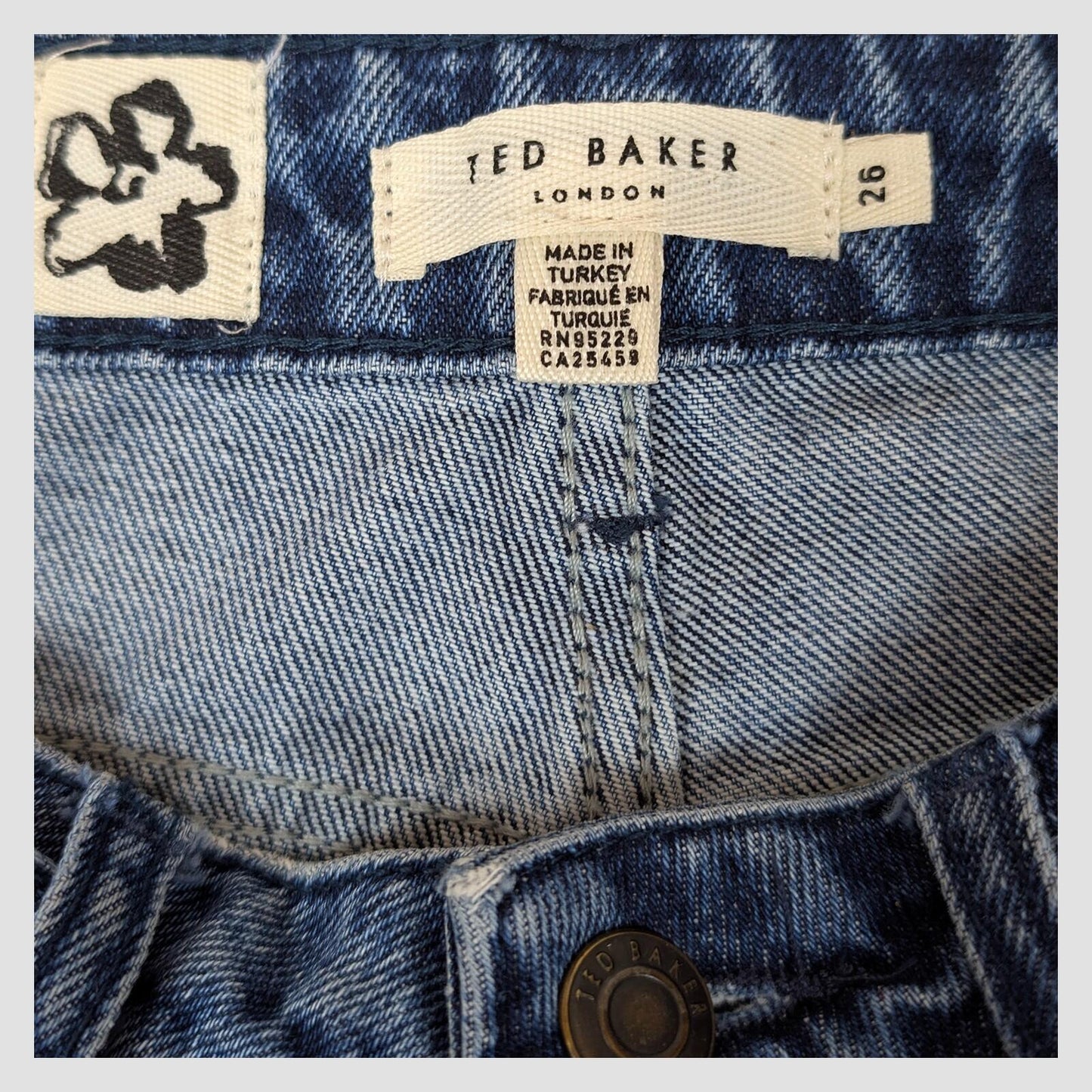 ted baker london womens mom denim jeans high rise blue wash size w 26 pants by Ted Baker – | RewearableUK