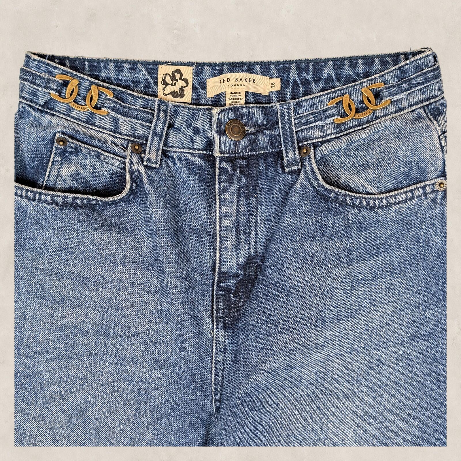 ted baker london womens mom denim jeans high rise blue wash size w 26 pants by Ted Baker – | RewearableUK