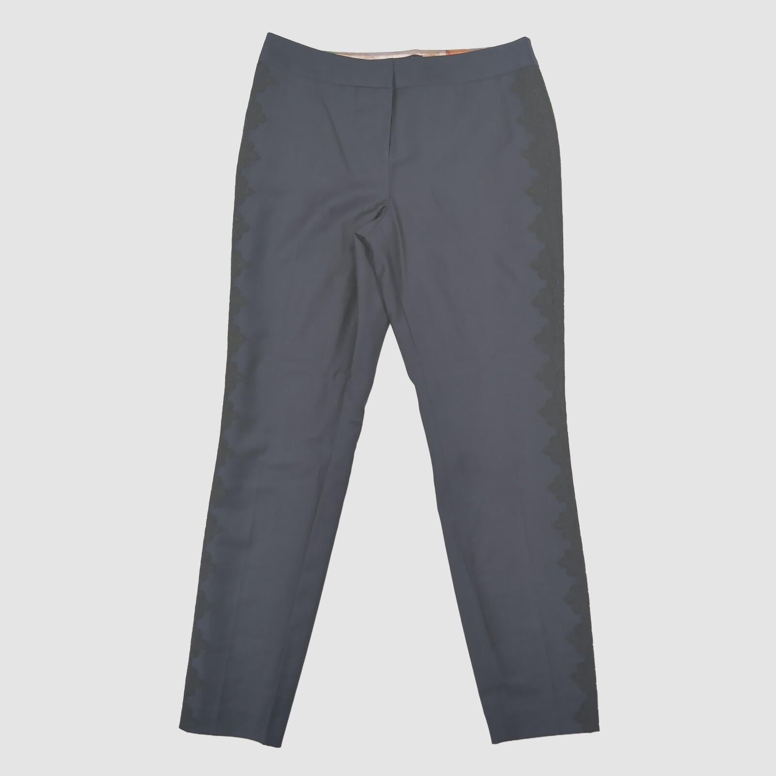 Ted Baker London Womens Navy Lace Side Tapered Smart Trousers Size 1 by Ted Baker – SMART | RewearableUK
