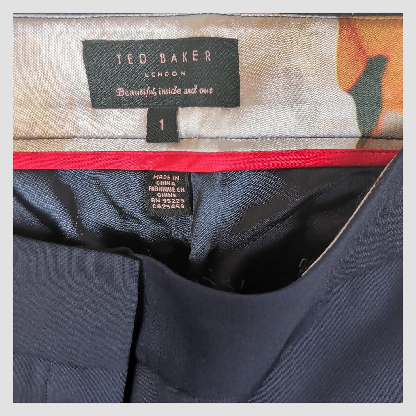 Ted Baker London Womens Navy Lace Side Tapered Smart Trousers Size 1 by Ted Baker – SMART | RewearableUK