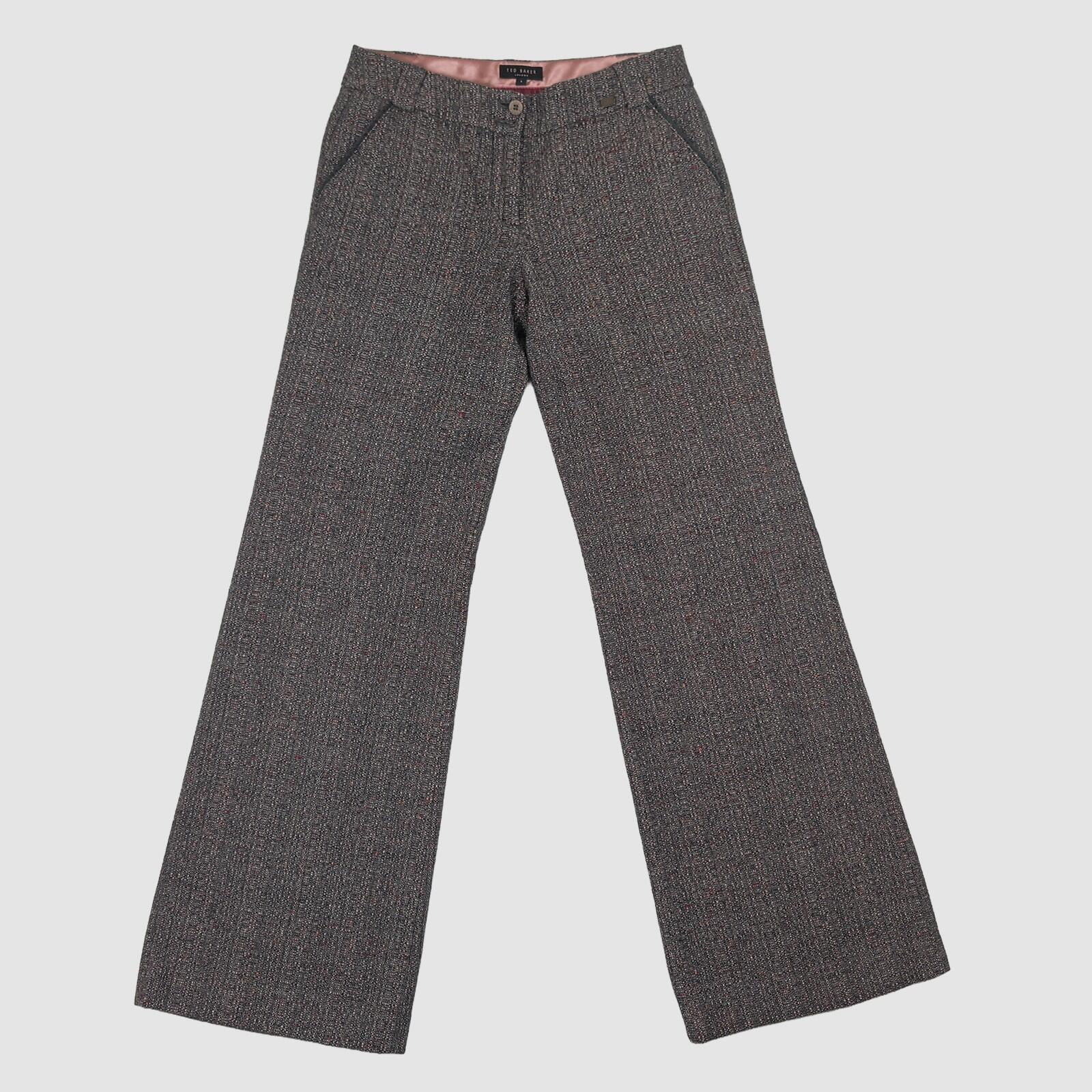 Ted Baker London Womens Tweed Wide Leg Smart Trousers Size 1 by Ted Baker – SMART | RewearableUK