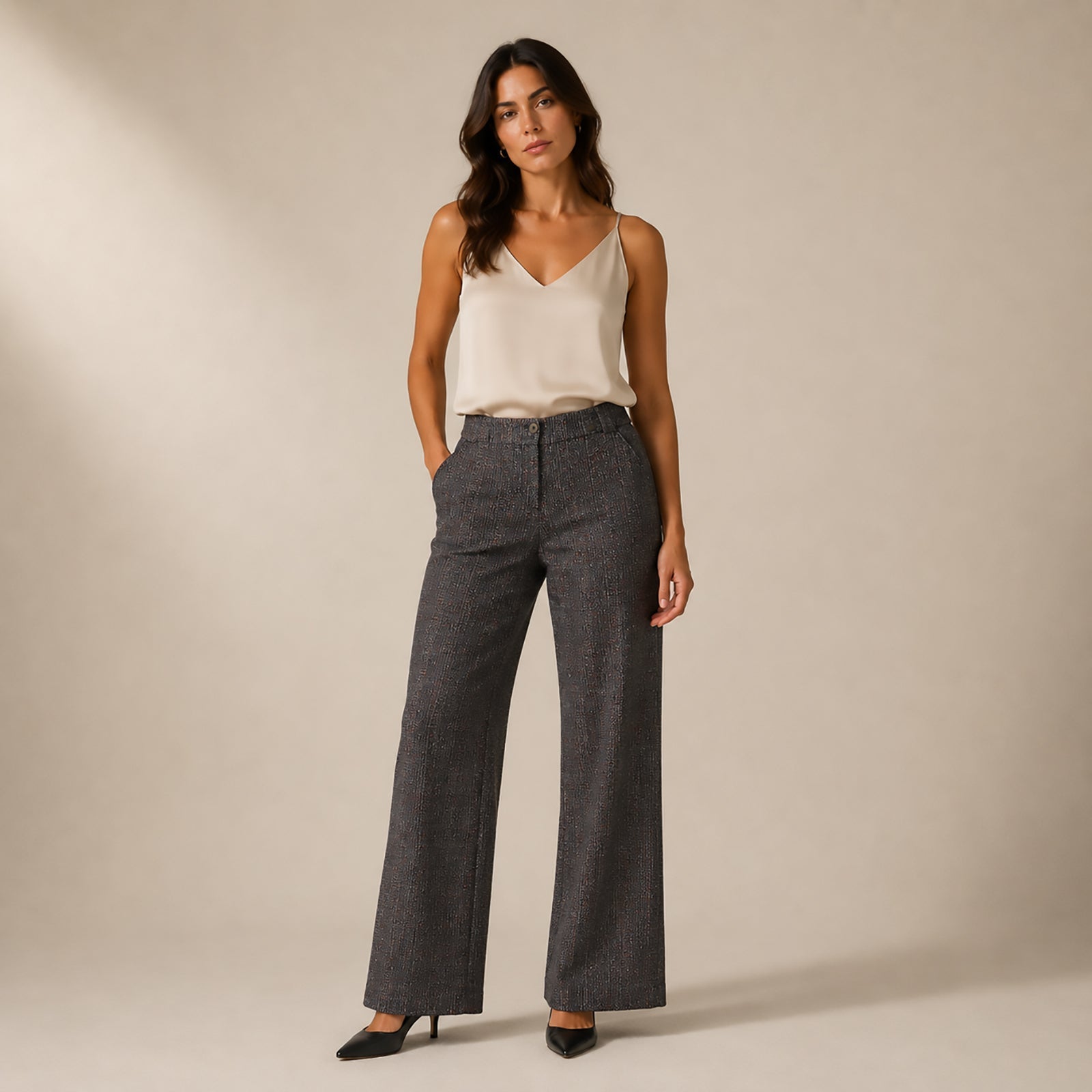 Ted Baker London Womens Tweed Wide Leg Smart Trousers Size 1 by Ted Baker – SMART | RewearableUK