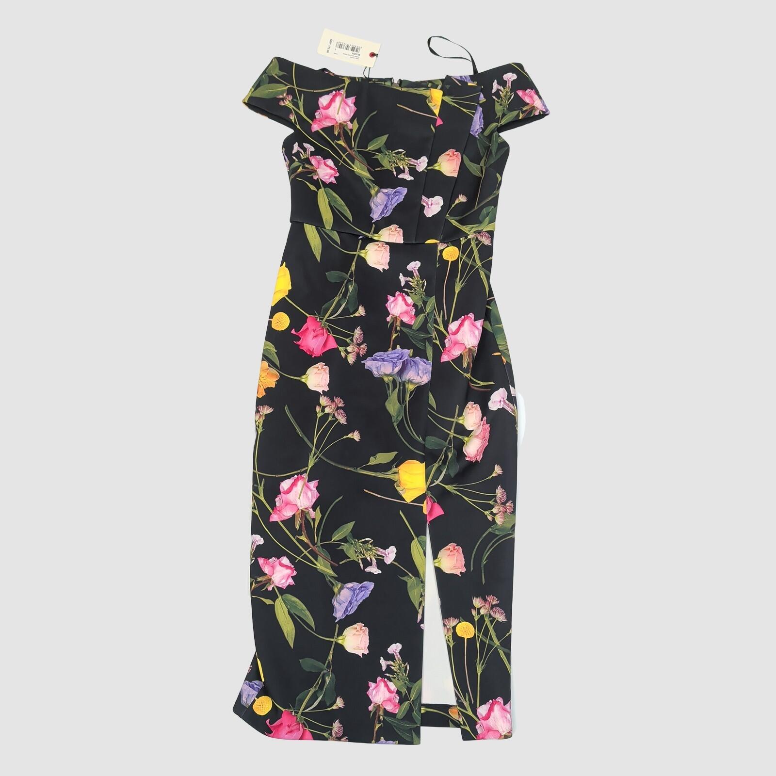 Ted Baker Lovina Black Floral Bardot Bodycon Dress BNWT Size 1 RRP £175 by Ted Baker – DRESSING | RewearableUK