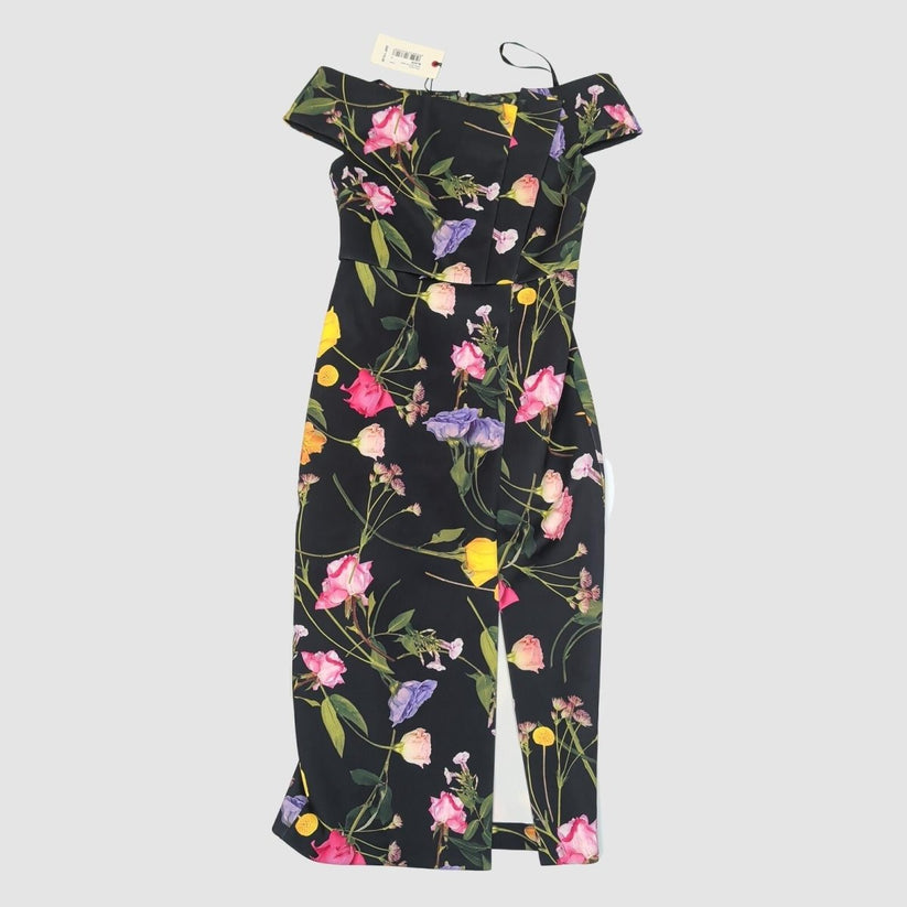 Ted Baker Lovina Black Floral Bardot Bodycon Dress BNWT Size 1 RRP £175 by Ted Baker – DRESSING | RewearableUK