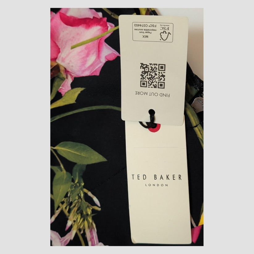 Ted Baker Lovina Black Floral Bardot Bodycon Dress BNWT Size 1 RRP £175 by Ted Baker – DRESSING | RewearableUK