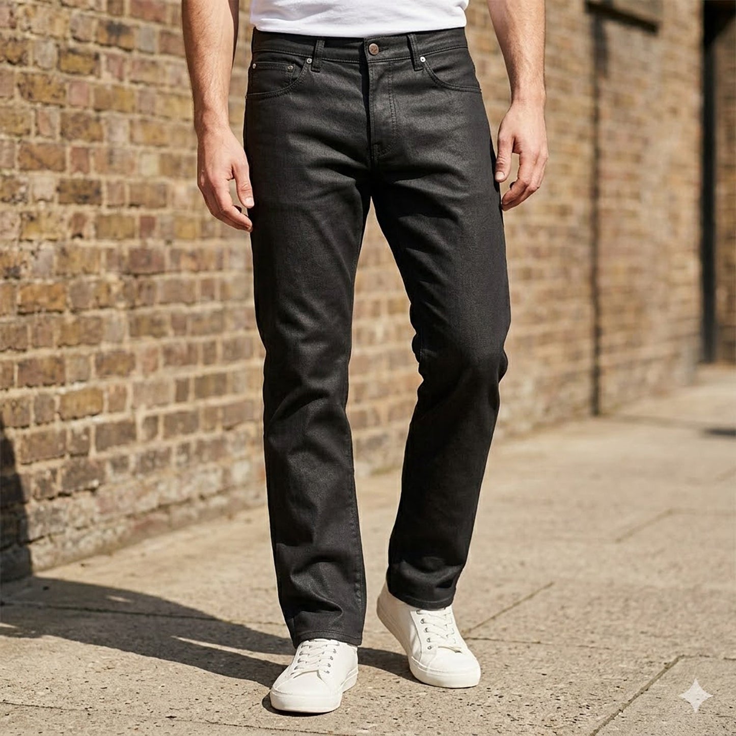 ted baker mens black straight fit coated denim mid rise jeans size w33 by Ted Baker – JEANS | RewearableUK