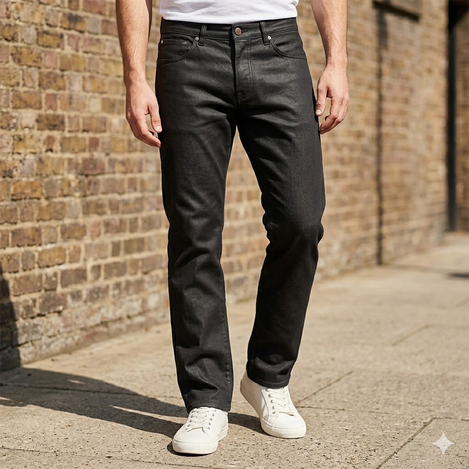 ted baker mens black straight fit coated denim mid rise jeans size w33 by Ted Baker – JEANS | RewearableUK