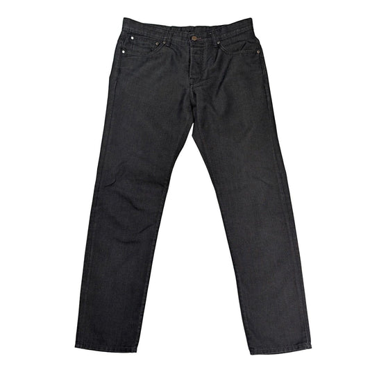 ted baker mens black straight fit coated denim mid rise jeans size w33