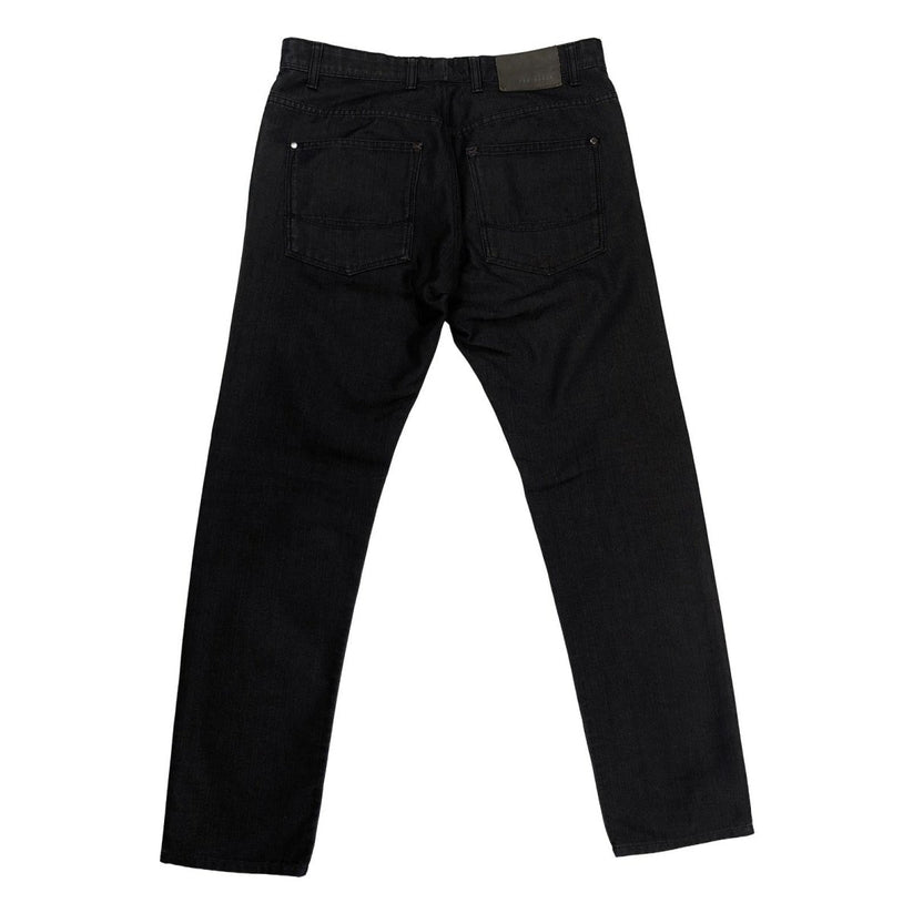 ted baker mens black straight fit coated denim mid rise jeans size w33