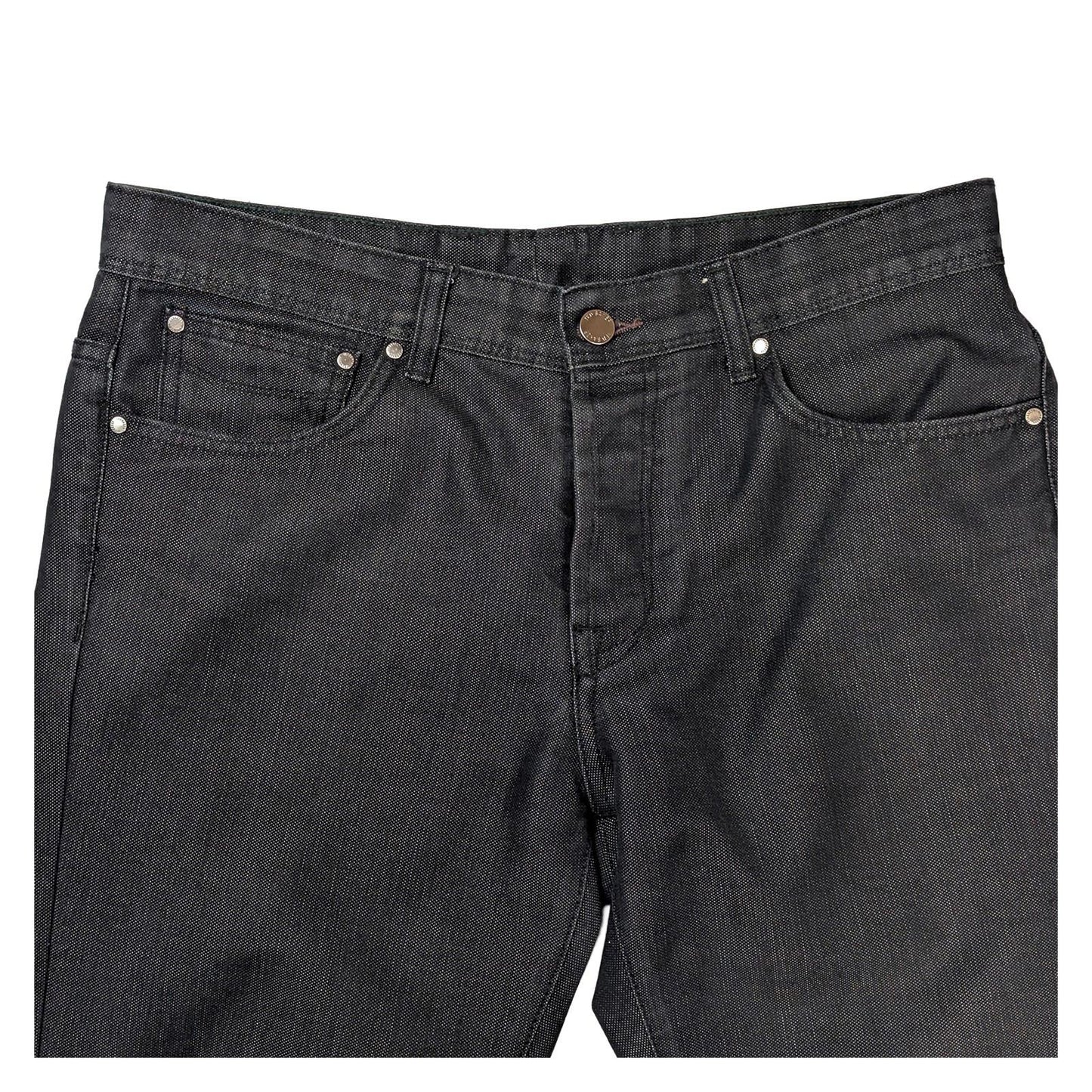 ted baker mens black straight fit coated denim mid rise jeans size w33