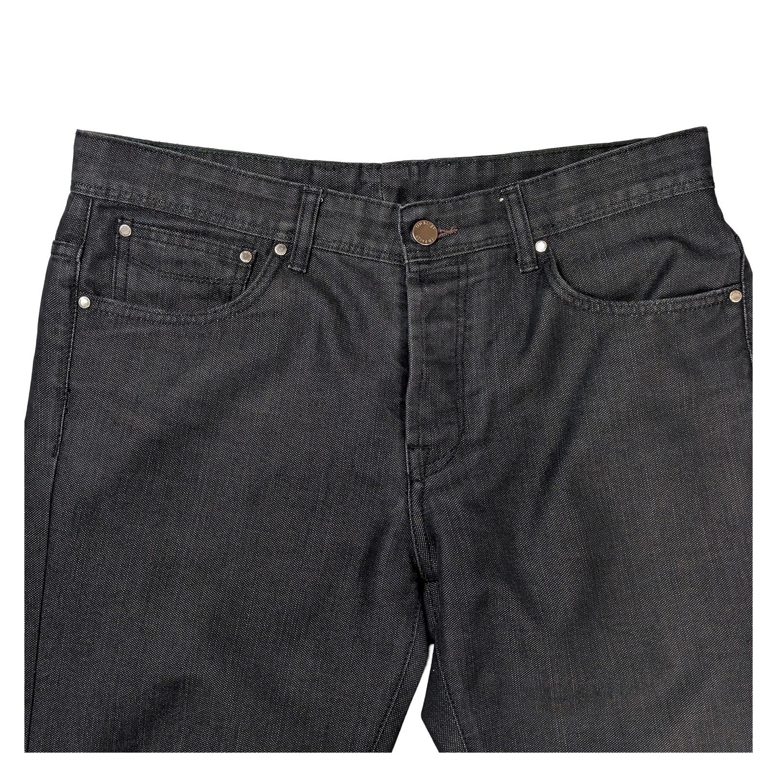 ted baker mens black straight fit coated denim mid rise jeans size w33