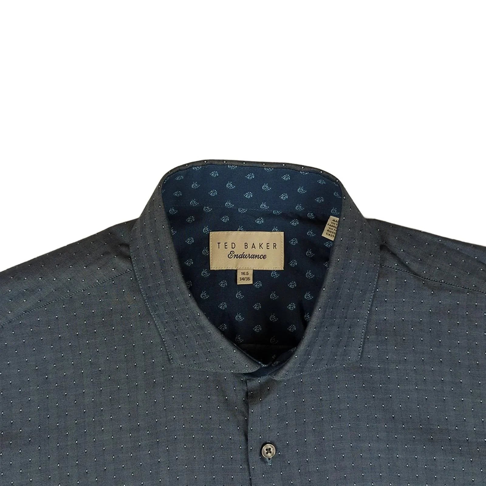 Ted Baker Ted Baker Mens Blue Cotton Long Sleeve Smart Casual Shirt Designer Size 16.5 L shirt RewearableUK