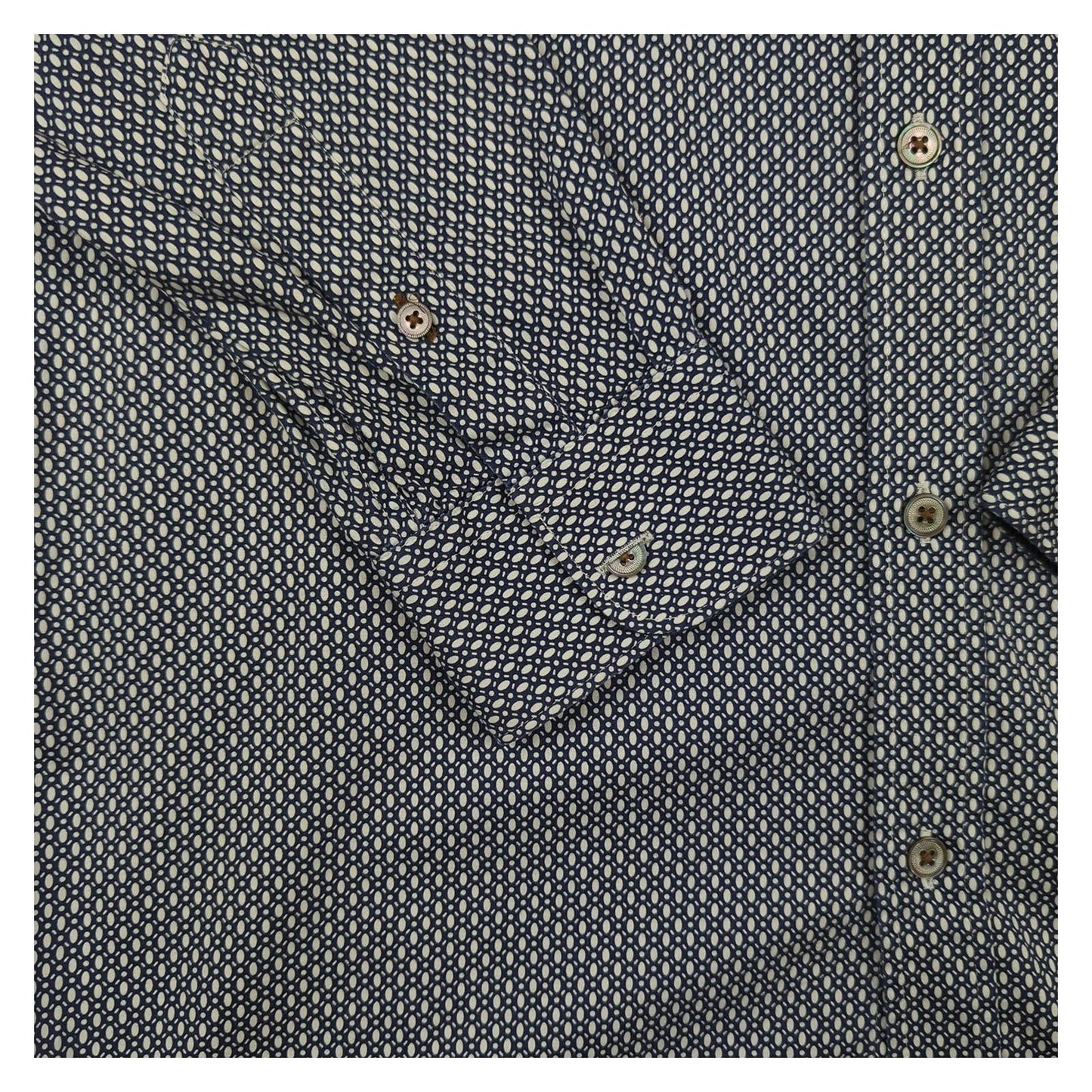 Ted Baker Ted Baker Men's Blue Geometric Long Sleeve Cotton Shirt Size 3 M Casual shirt RewearableUK