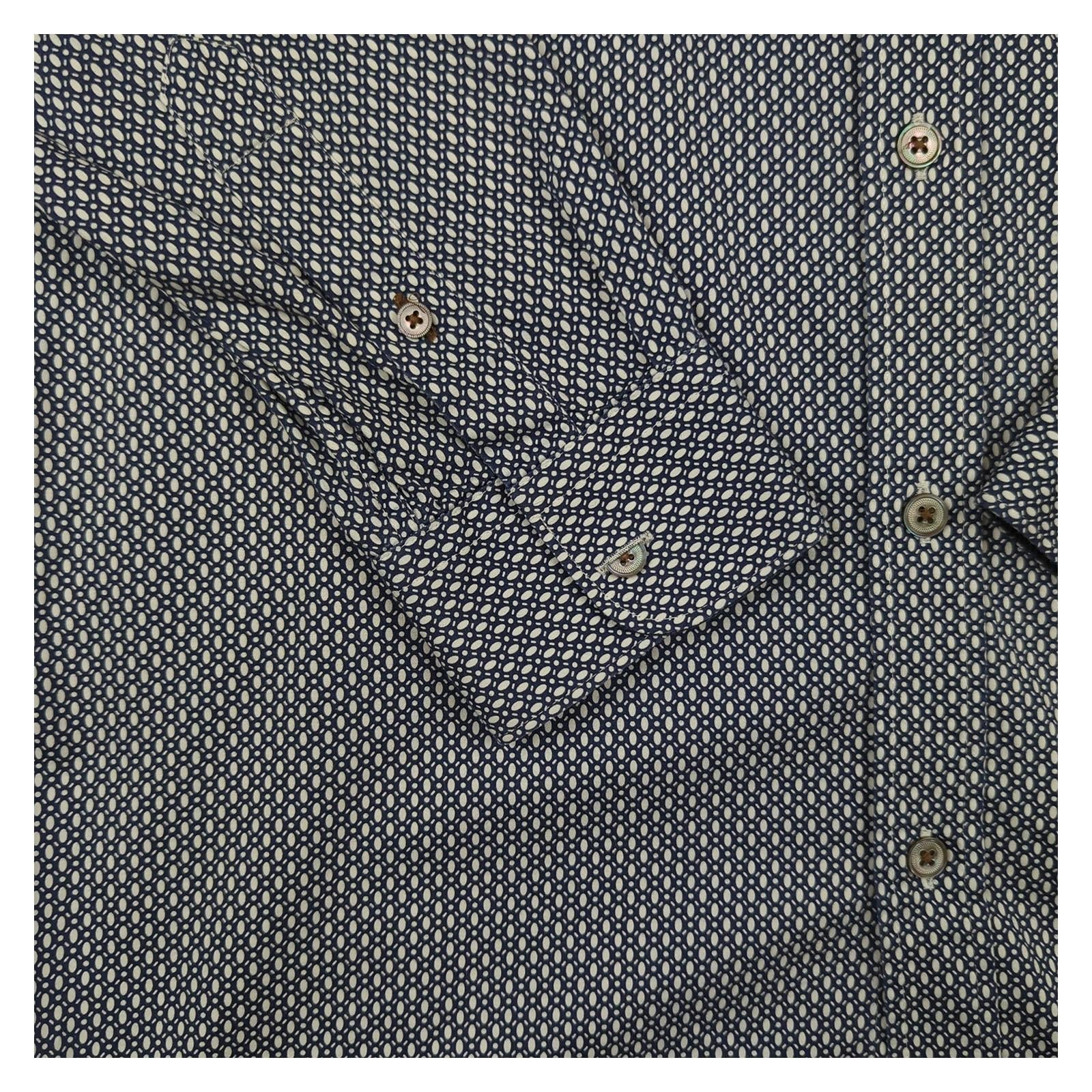 Ted Baker Ted Baker Men's Blue Geometric Long Sleeve Cotton Shirt Size 3 M Casual shirt RewearableUK