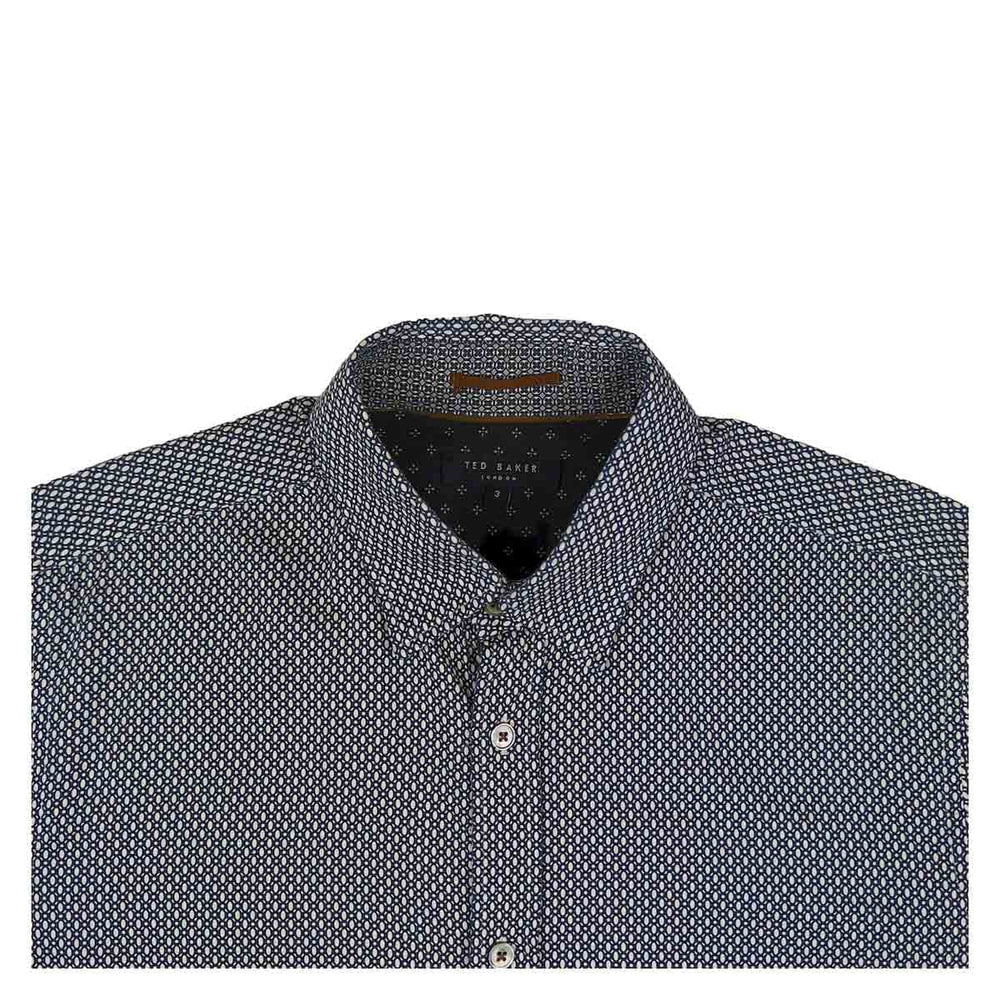 Ted Baker Men's Blue Geometric Long Sleeve Cotton Shirt Size 3 M Casual – Shirt product photo 3 | RewearableUK