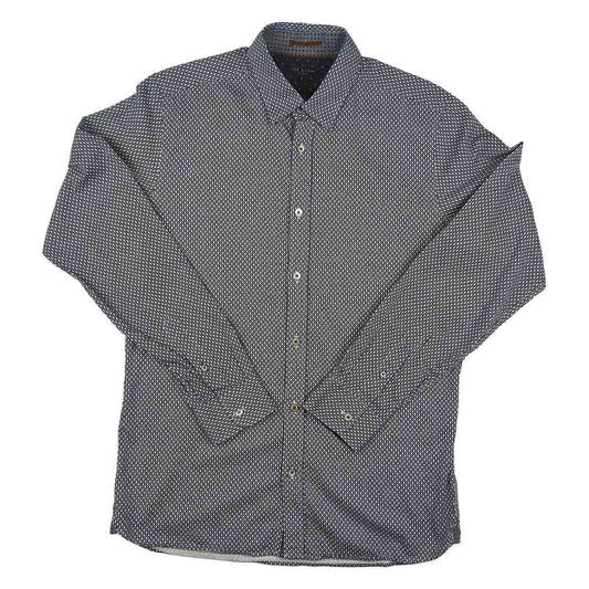 Ted Baker Men's Blue Geometric Long Sleeve Cotton Shirt Size 3 M Casual – Shirt product photo 2 | RewearableUK