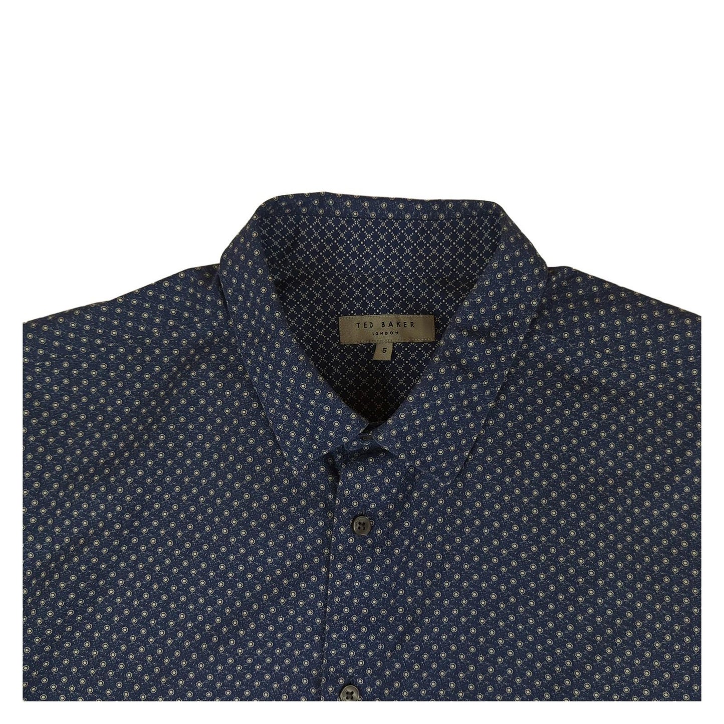 Ted Baker Ted Baker Mens Blue Paisley Shirt Long Sleeve Cotton Smart Casual Designer XL shirt RewearableUK