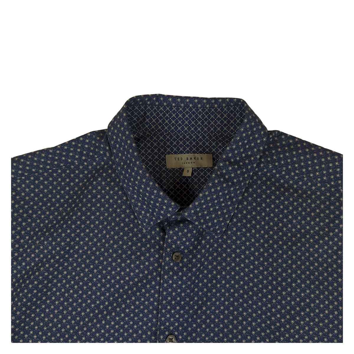 Ted Baker Mens Blue Paisley Shirt Long Sleeve Cotton Smart Casual Designer XL by Ted Baker – shirt | RewearableUK