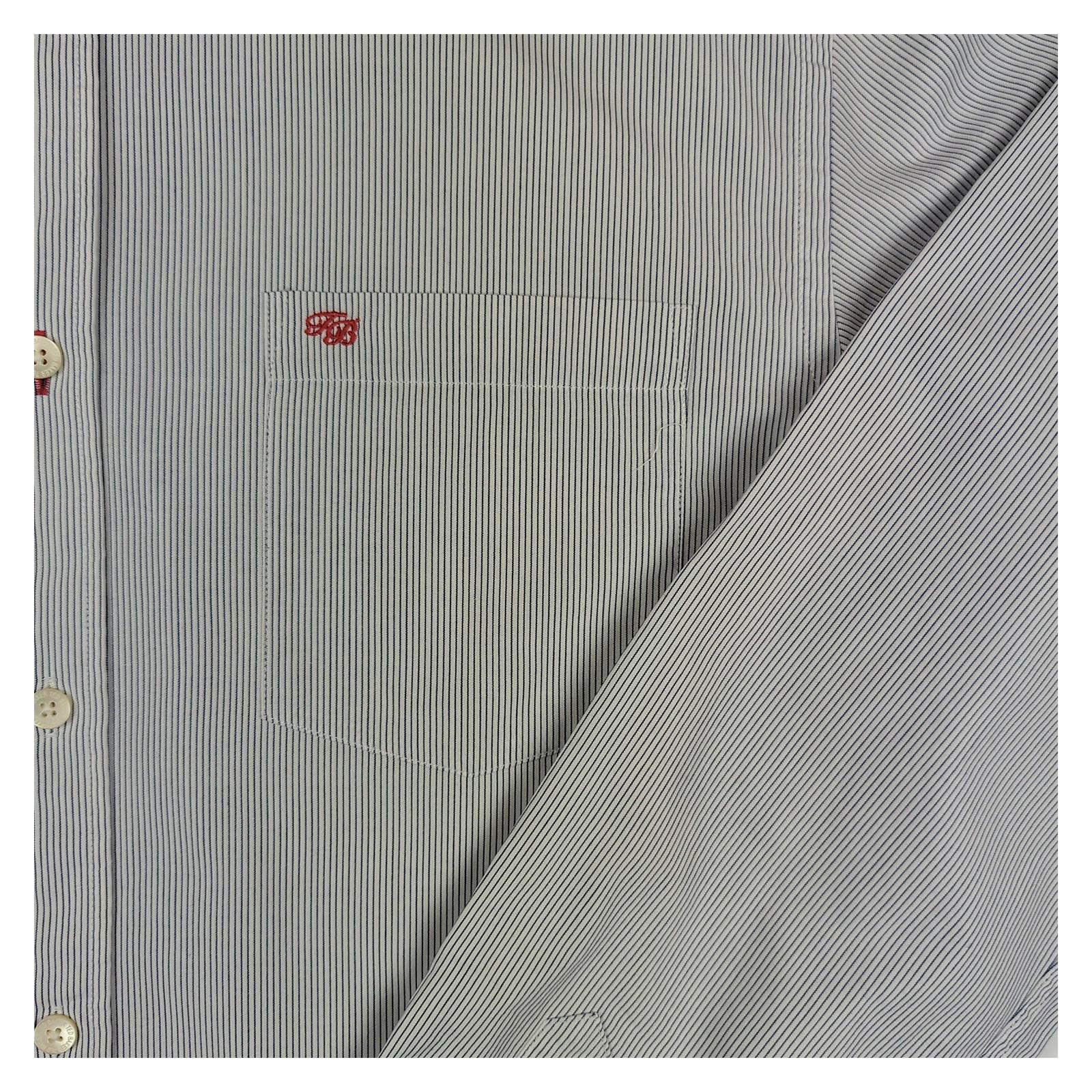 Ted Baker Ted Baker Mens Casual Shirt Large Size 4 Pink Blue Stripe Cotton Long Sleeve Top shirt RewearableUK