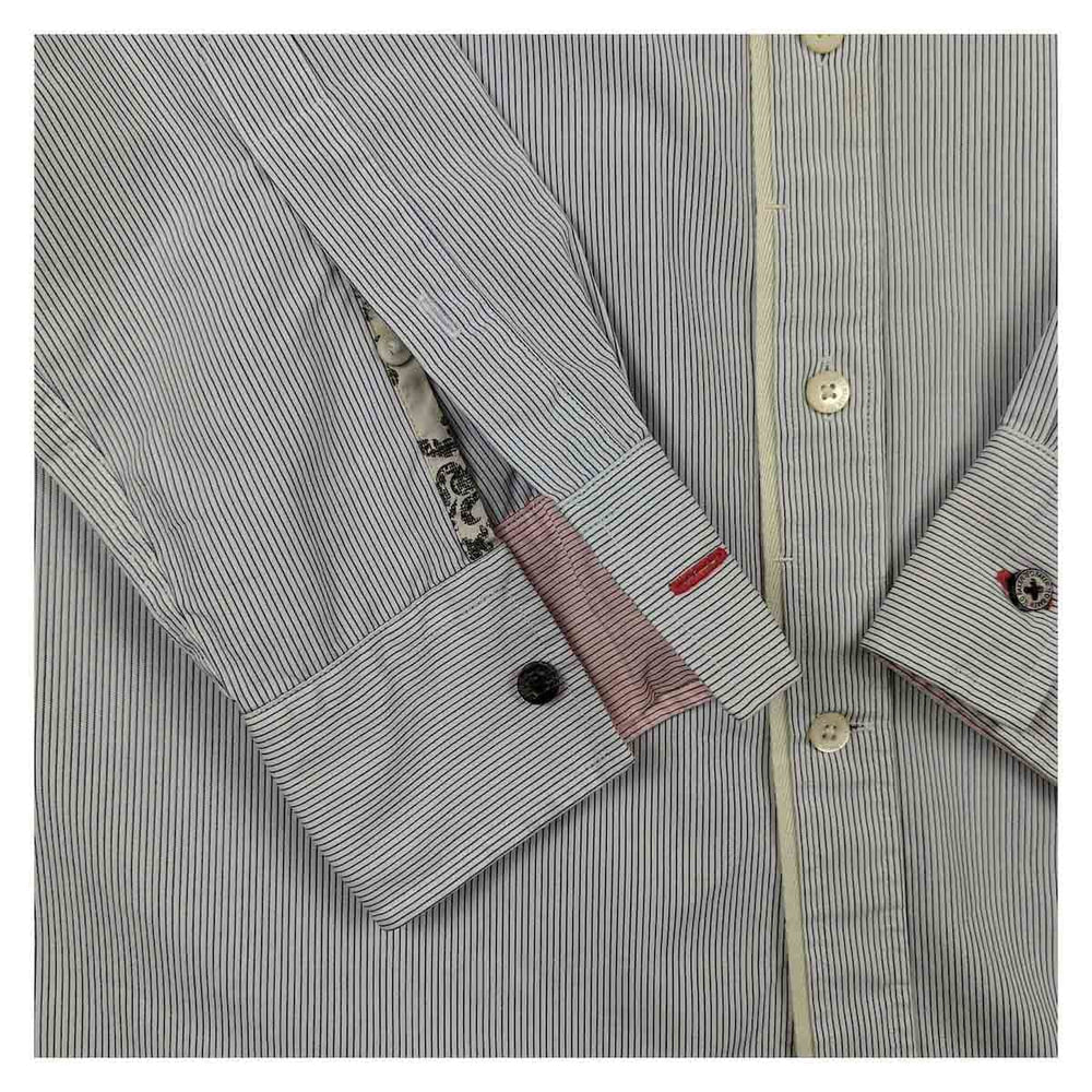 Ted Baker Mens Casual Shirt Large Size 4 Pink Blue Stripe Cotton Long Sleeve Top – Shirt product photo 4 | RewearableUK