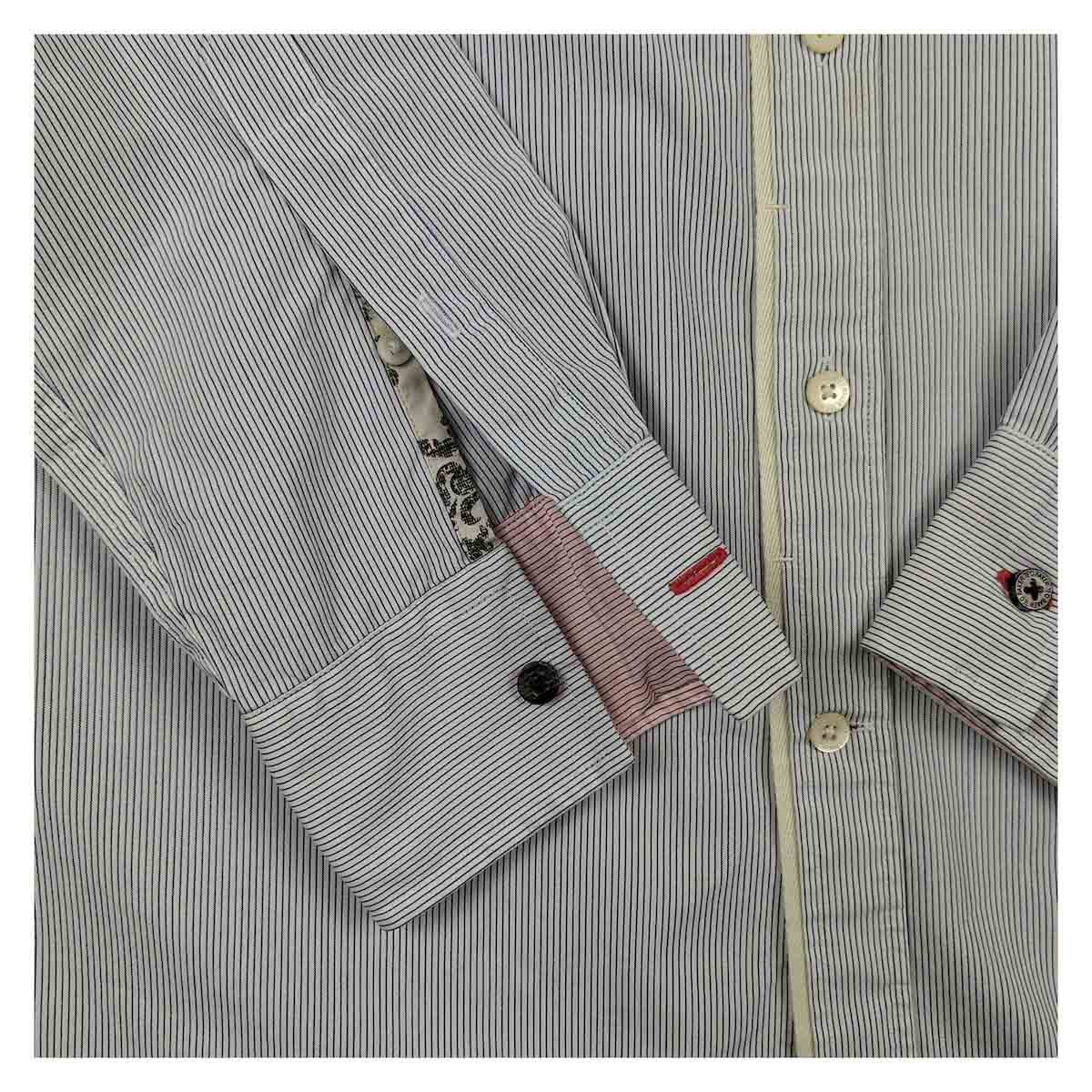 Ted Baker Mens Casual Shirt Large Size 4 Pink Blue Stripe Cotton Long Sleeve Top by Ted Baker – shirt | RewearableUK