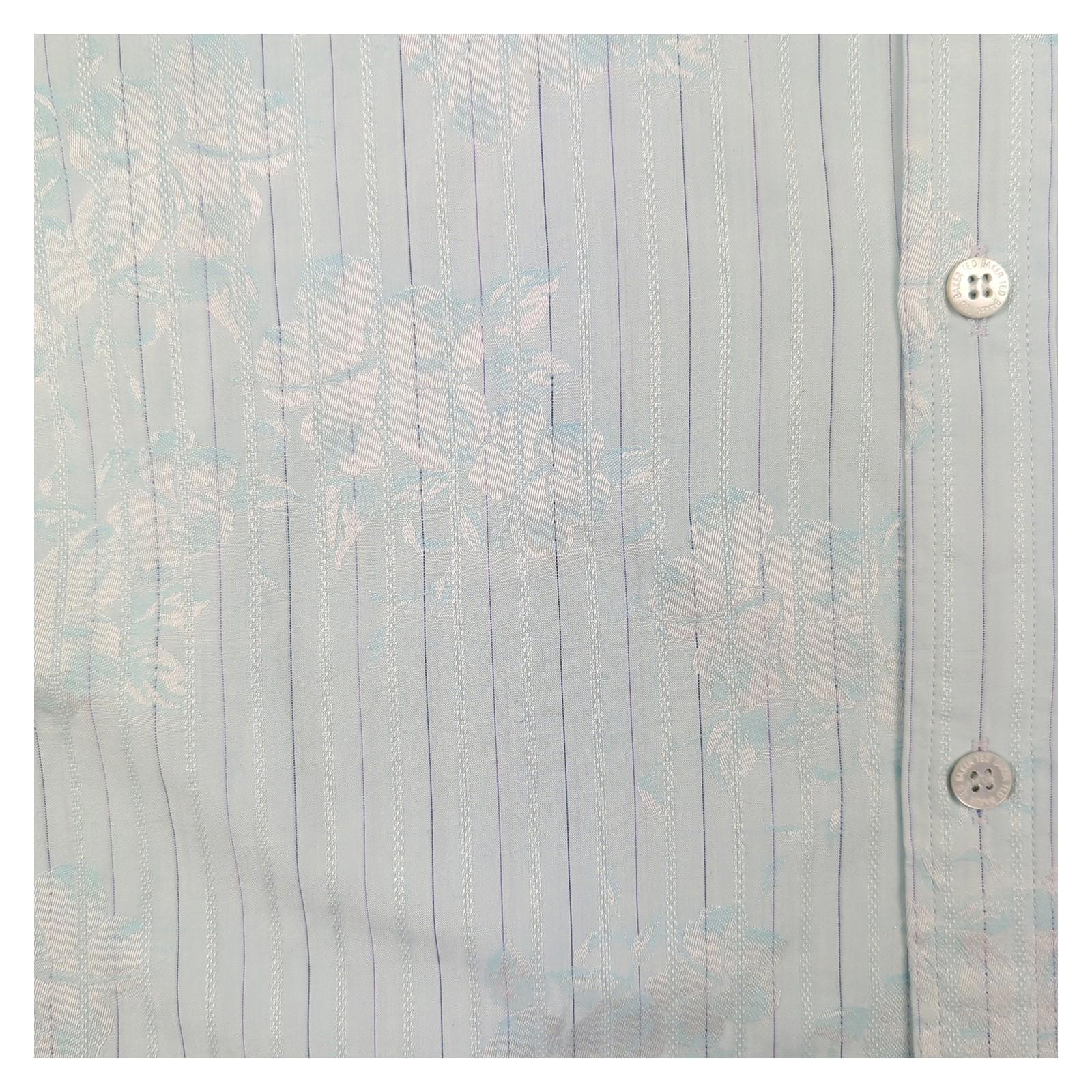Ted Baker Ted Baker Mens Floral Shirt Turquoise Short Sleeve Cotton Smart Casual Size 3 M shirt RewearableUK
