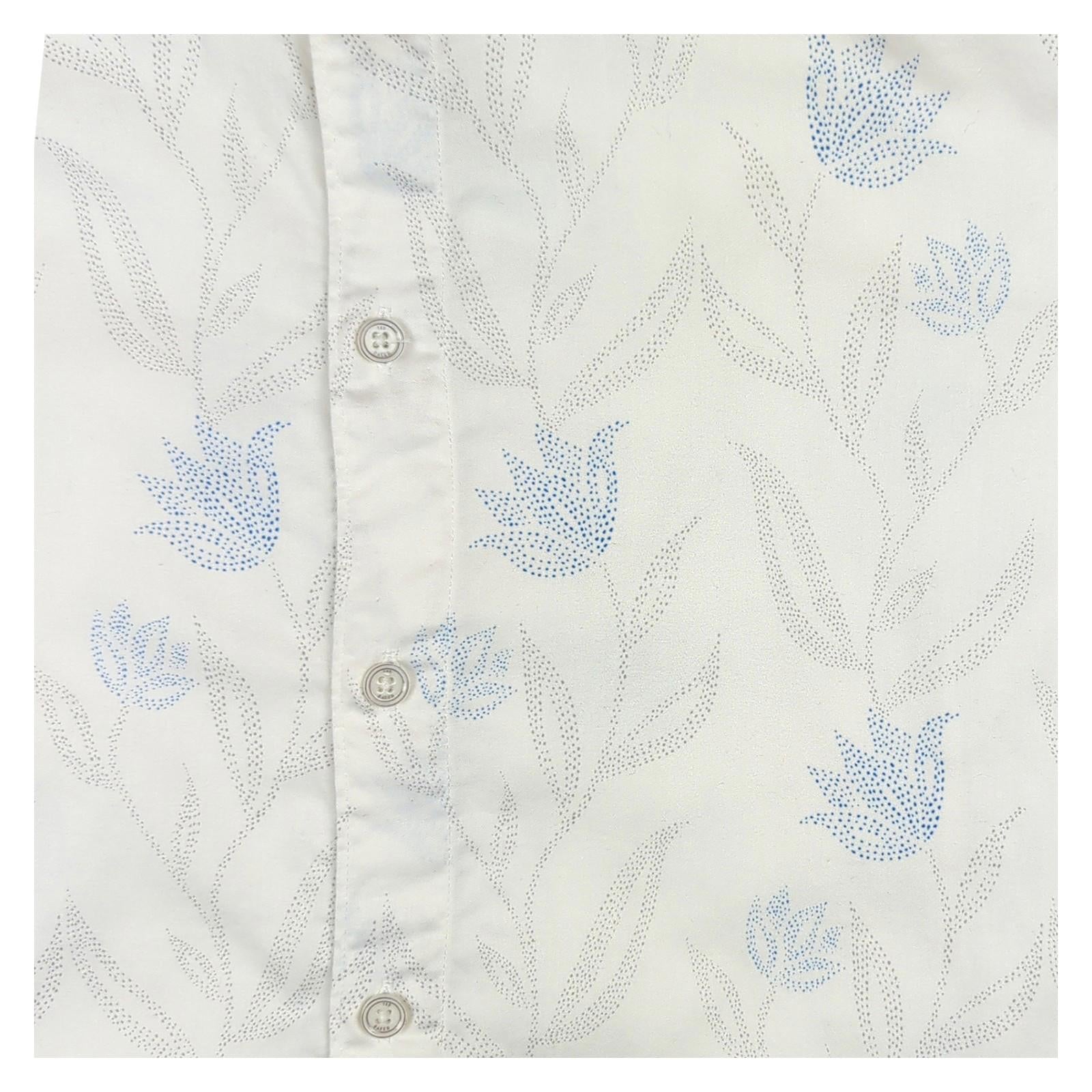 Ted Baker Men's Floral Short Sleeve Shirt White Blue Size 3 Medium Smart Casual by Ted Baker – | RewearableUK