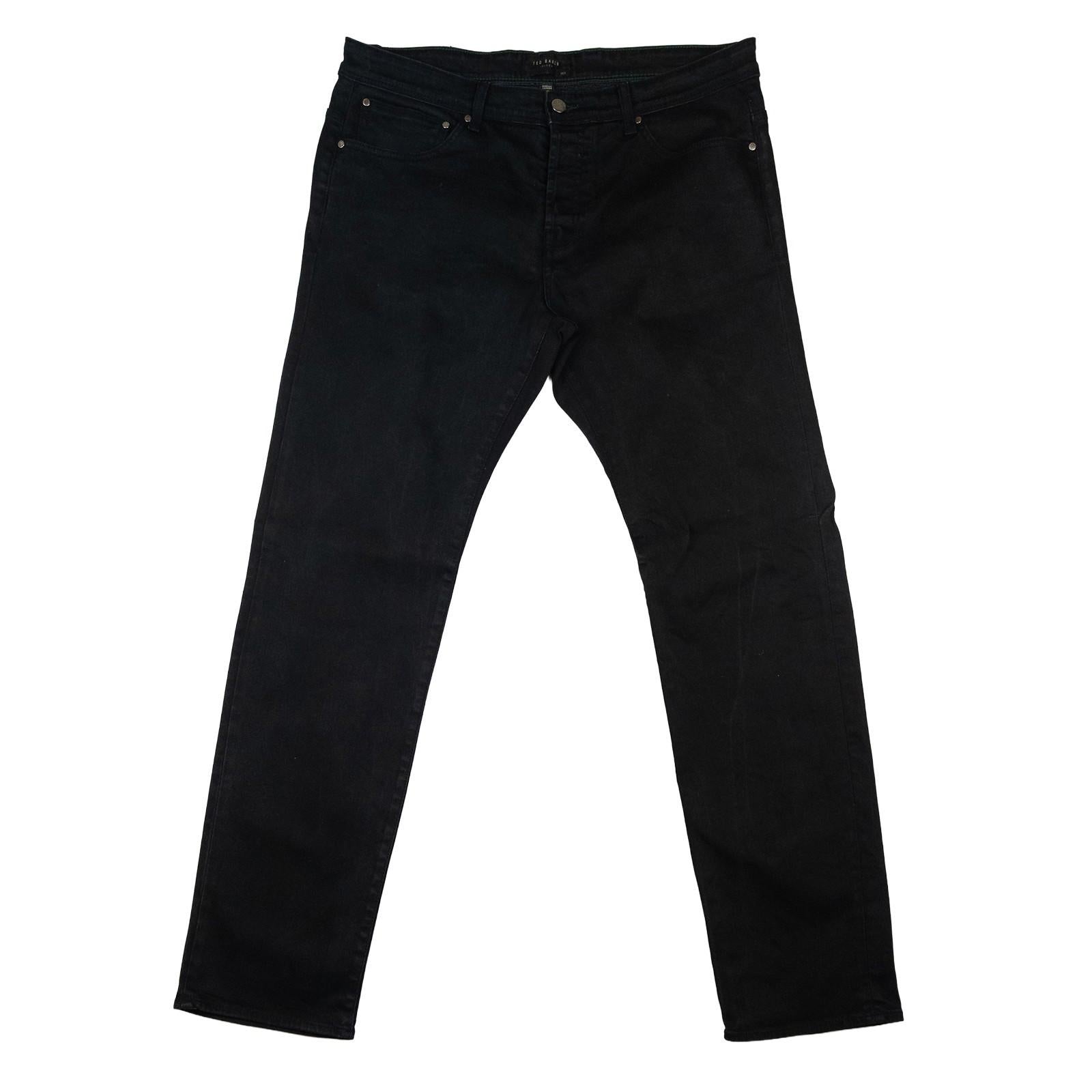 Ted Baker Men's Jeans 36R Black Stretch Slim Straight Designer Denim Pants by Ted Baker – | RewearableUK