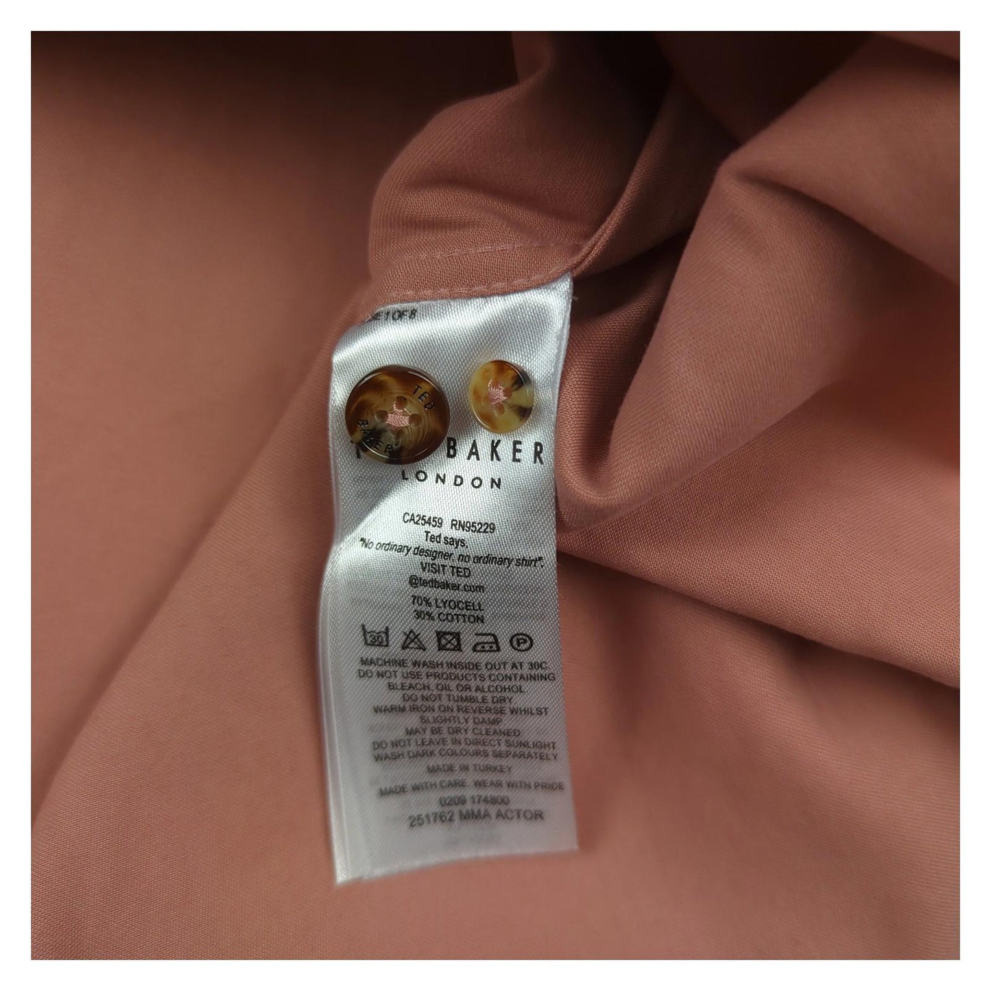 Ted Baker Ted Baker Men's Orange Cotton Long Sleeve Shirt Size XL Casual shirt RewearableUK